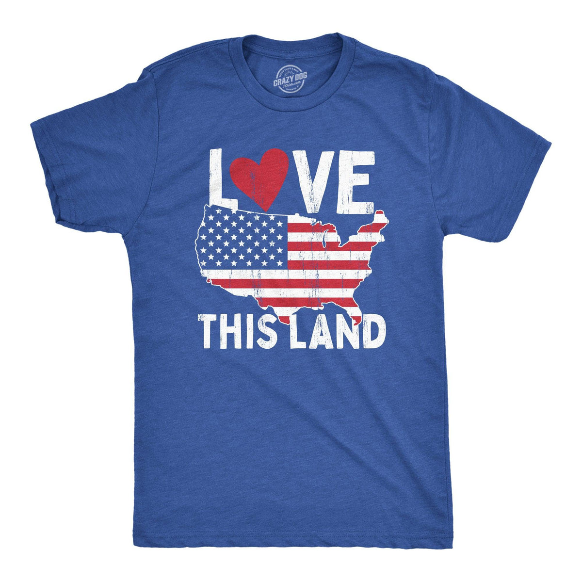 Love This Land Men&#39;s Tshirt  -  Crazy Dog T-Shirts