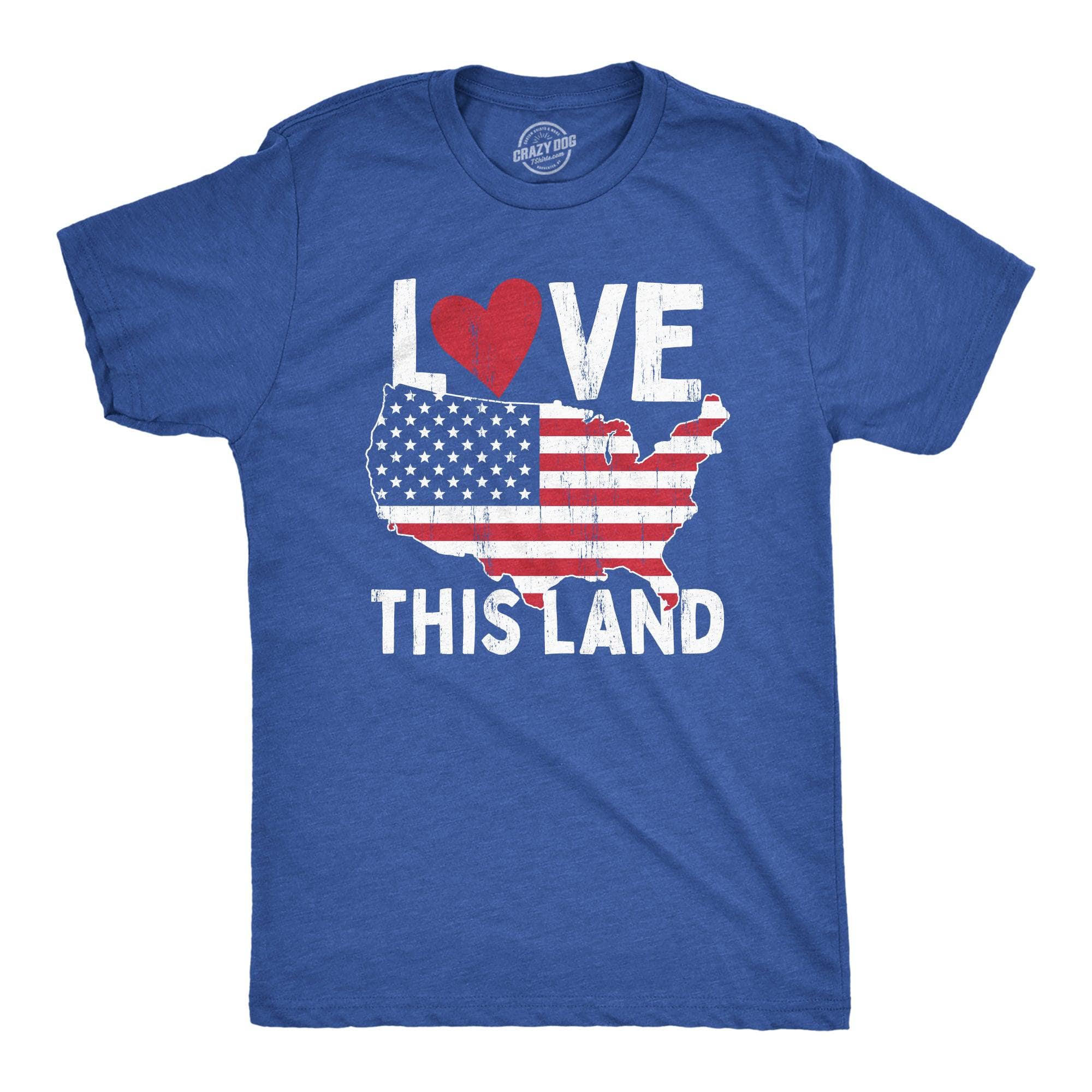 Love This Land Men's Tshirt  -  Crazy Dog T-Shirts