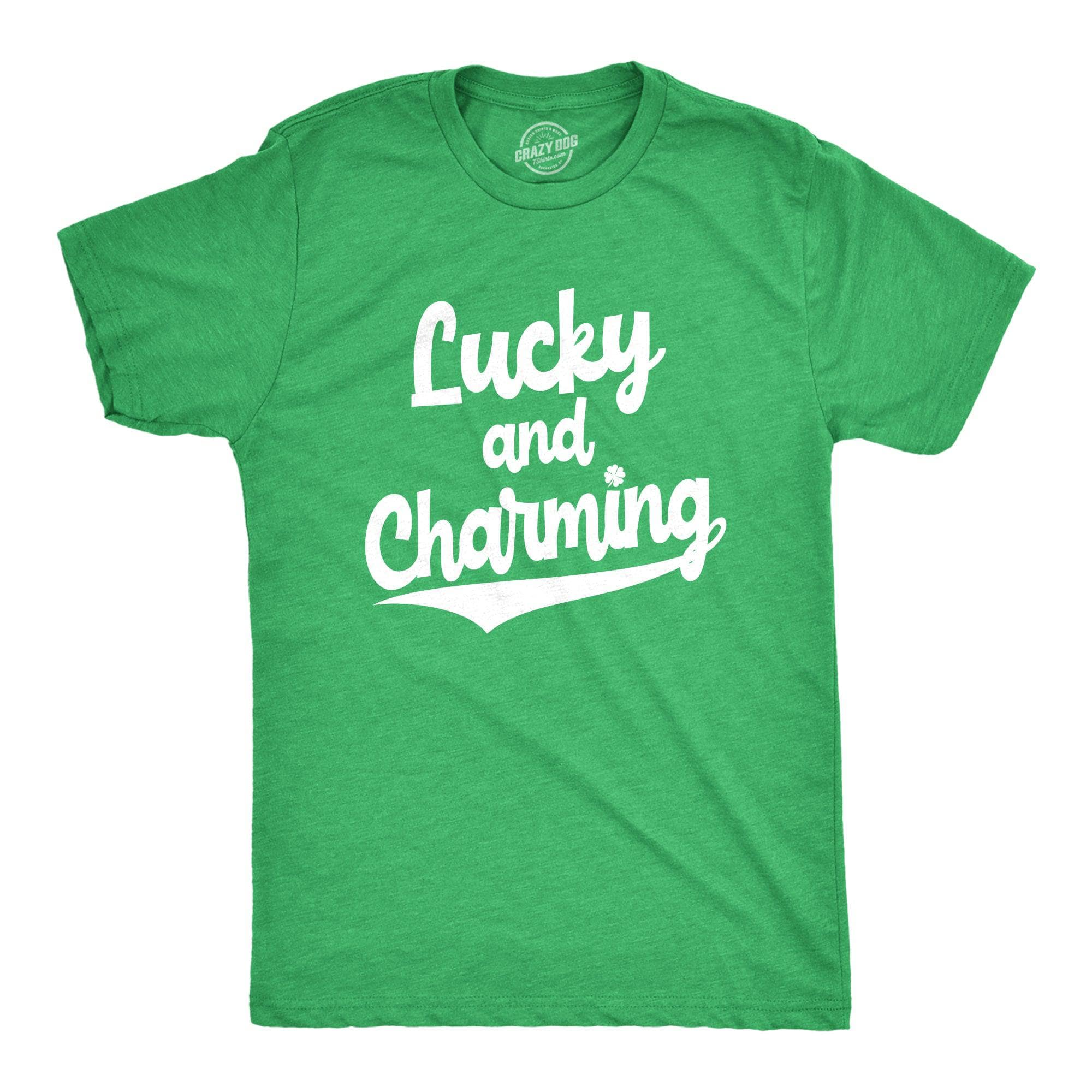 Lucky And Charming Men's Tshirt  -  Crazy Dog T-Shirts
