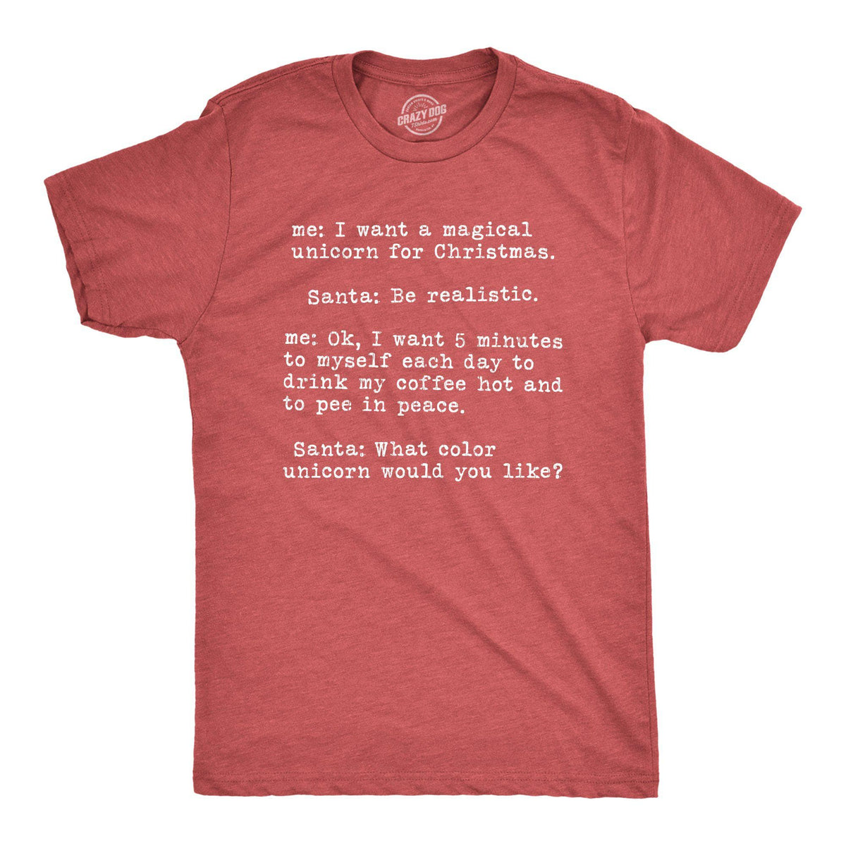 Magical Unicorn For Christmas Men&#39;s Tshirt - Crazy Dog T-Shirts