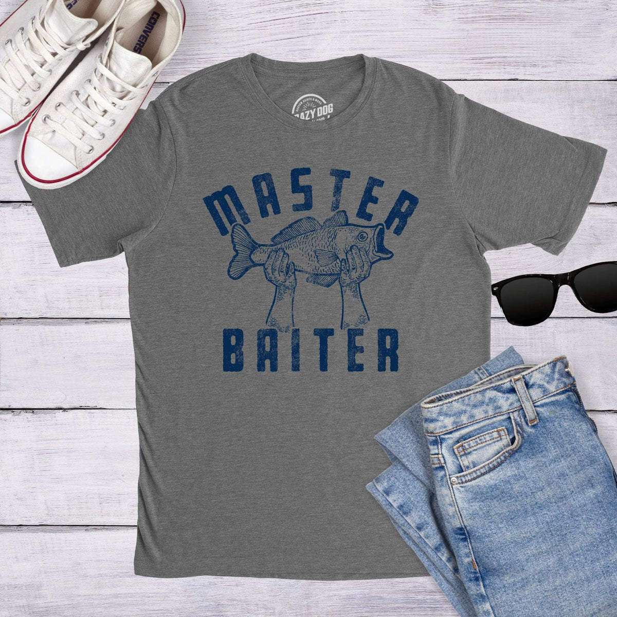 Master Baiter Fish Men's T Shirt - Crazy Dog T-Shirts