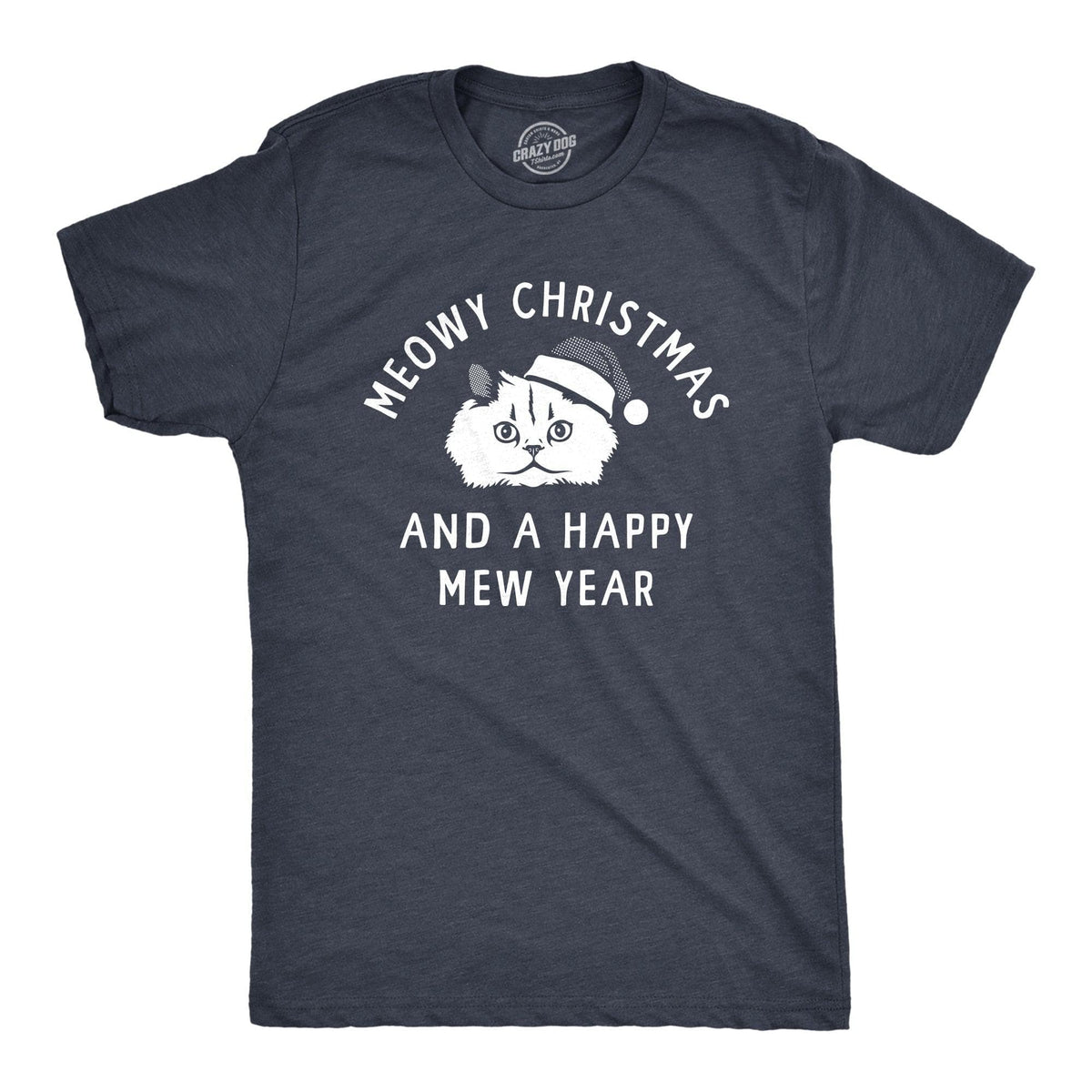 Meowy Christmas Men&#39;s Tshirt  -  Crazy Dog T-Shirts