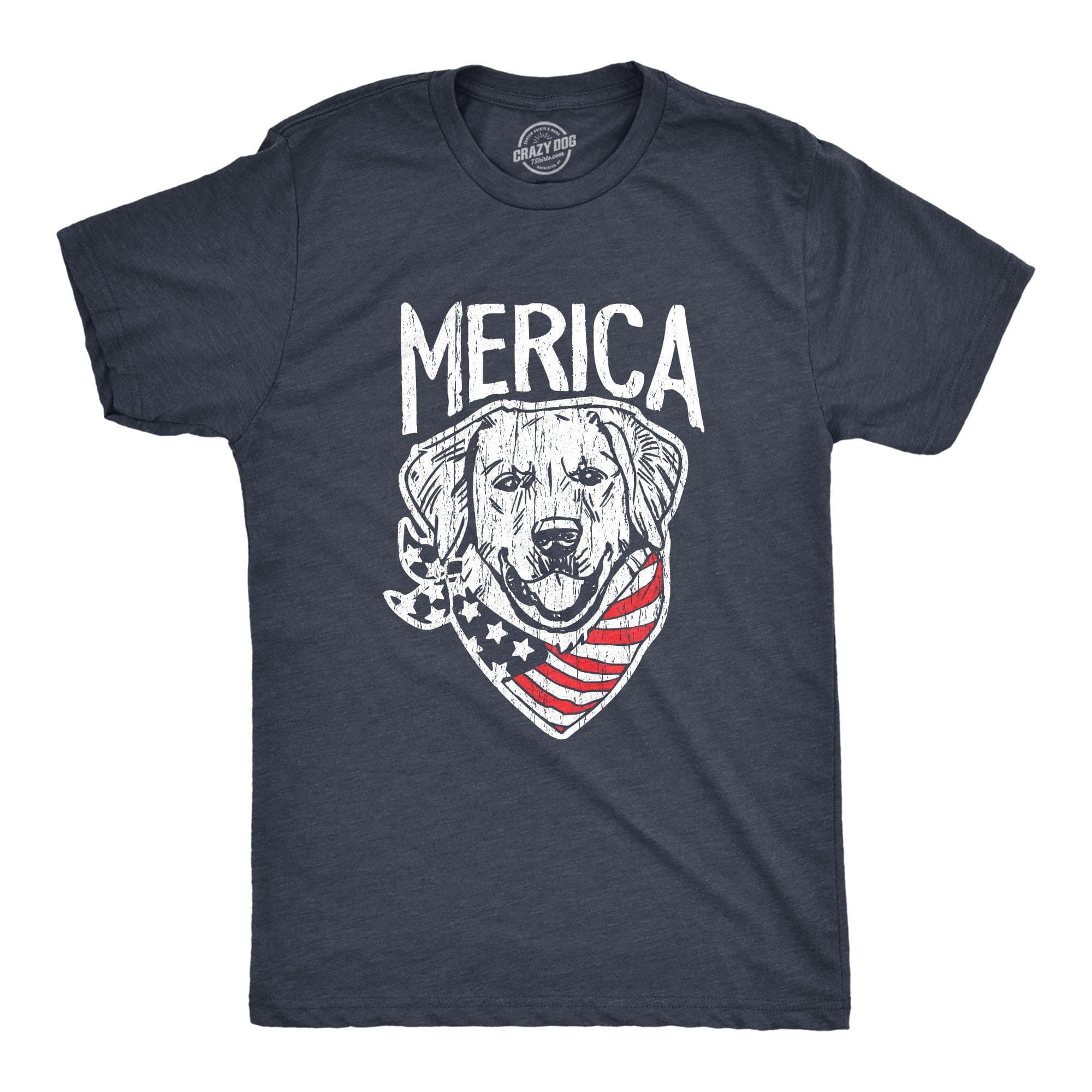 Merica Dog Men's Tshirt - Crazy Dog T-Shirts