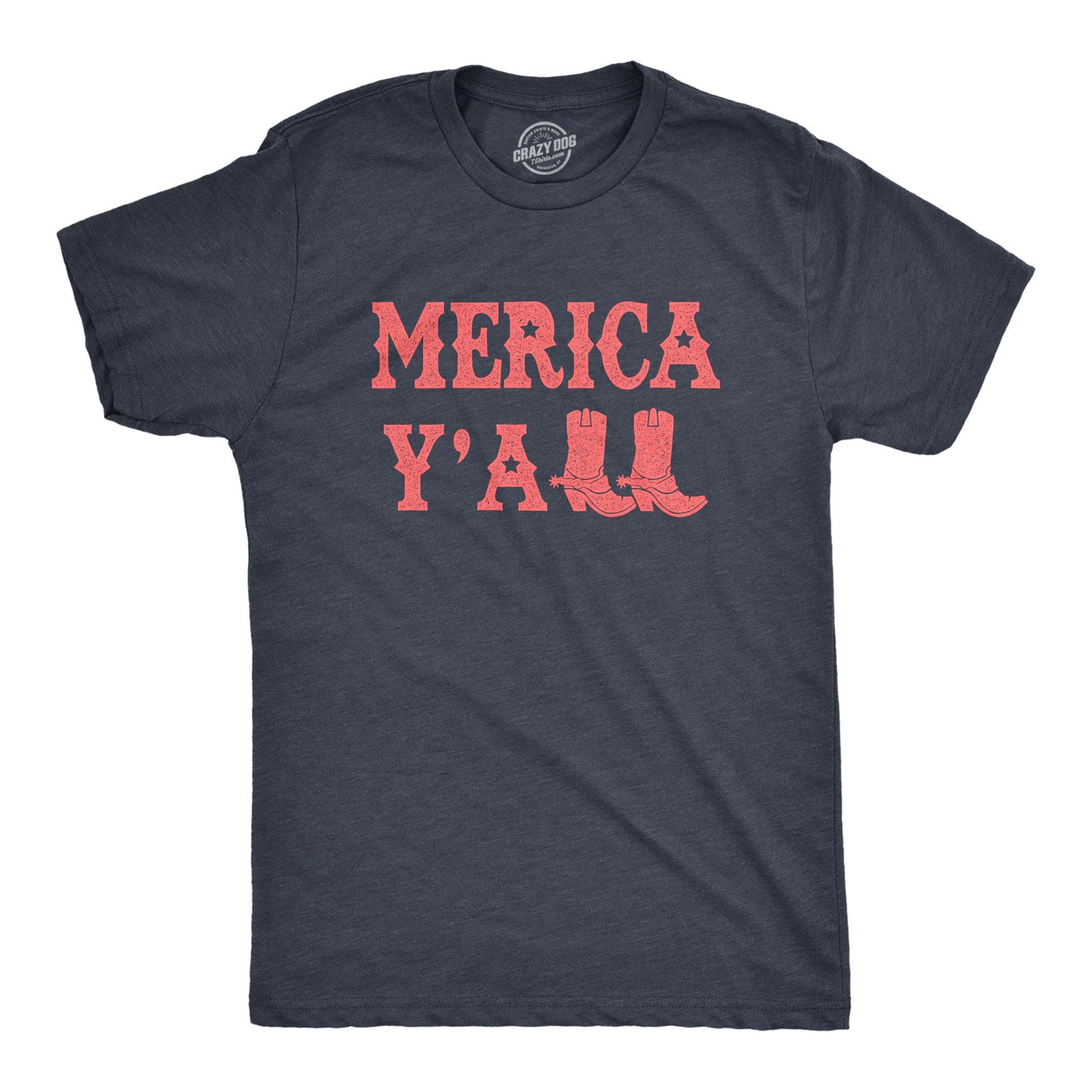 Merica Yall Men's Tshirt  -  Crazy Dog T-Shirts