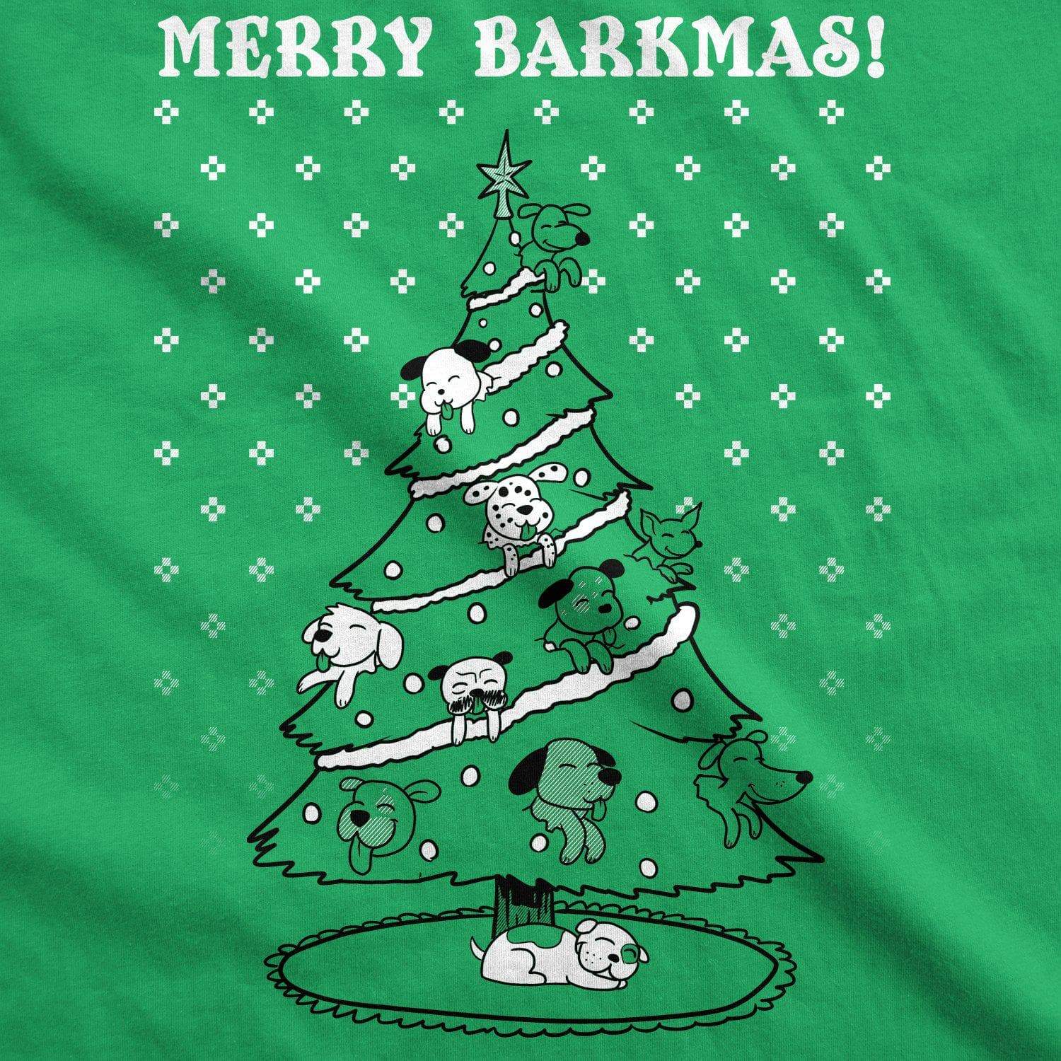 Merry Barkmas Dog Christmas Tree Men's Tshirt - Crazy Dog T-Shirts