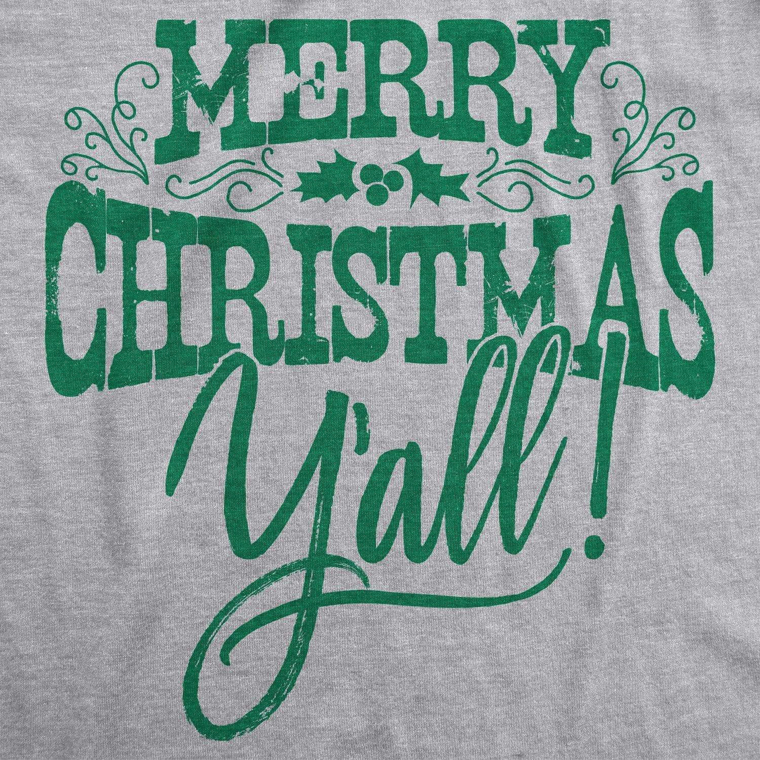 Merry Christmas Y'all Men's Tshirt - Crazy Dog T-Shirts