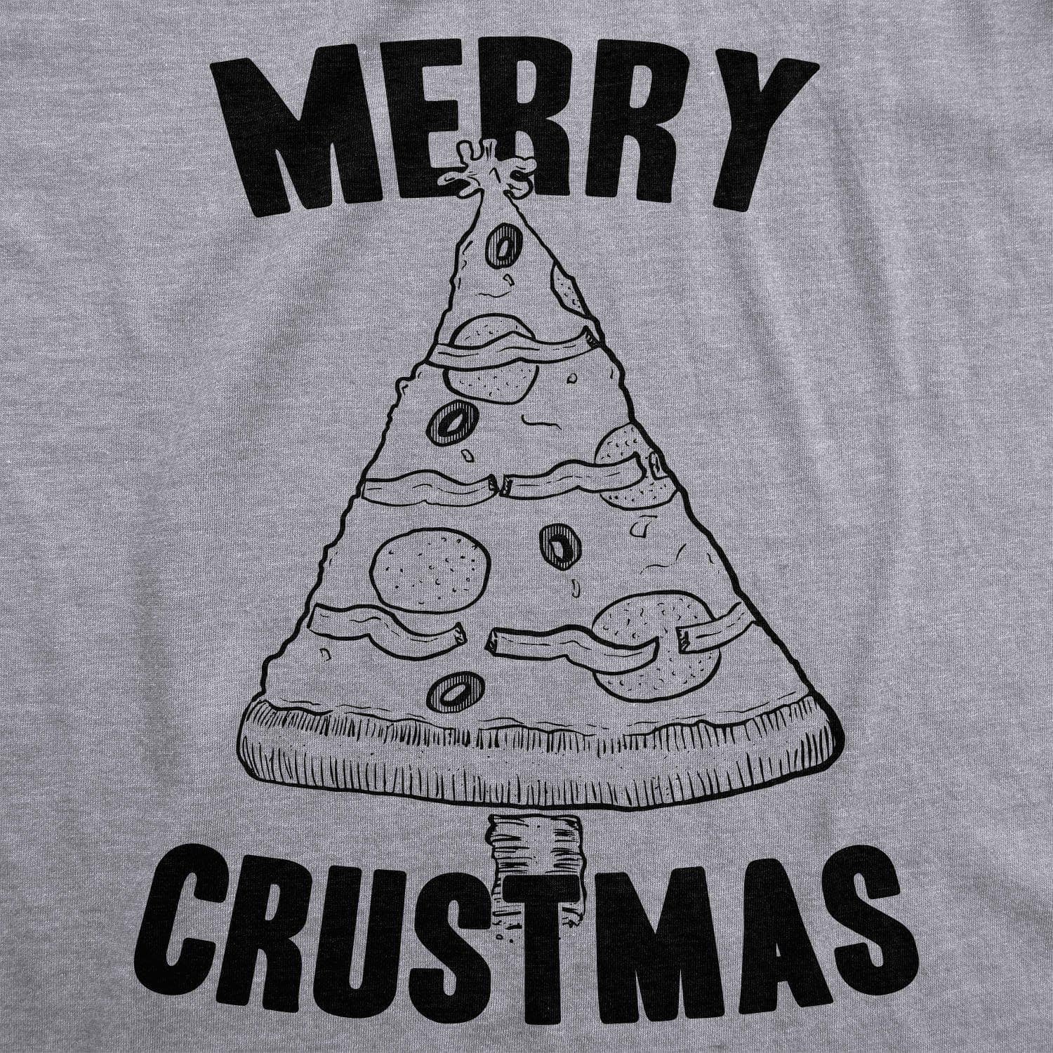 Merry Crustmas Pizza Men's Tshirt - Crazy Dog T-Shirts