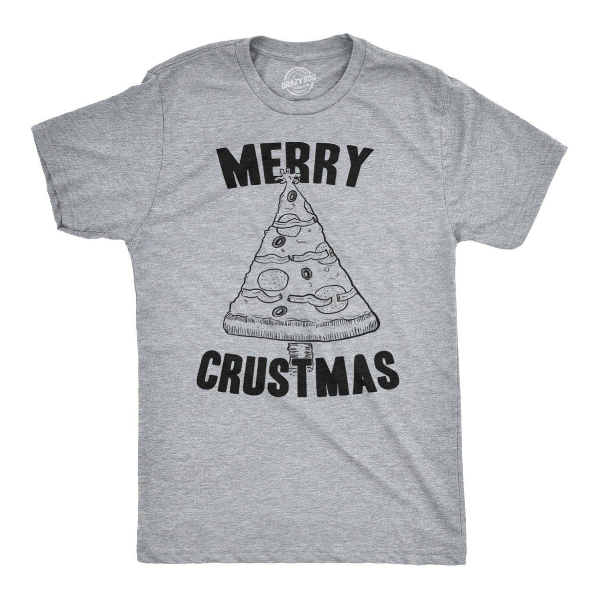 Merry Crustmas Pizza Men&#39;s Tshirt - Crazy Dog T-Shirts