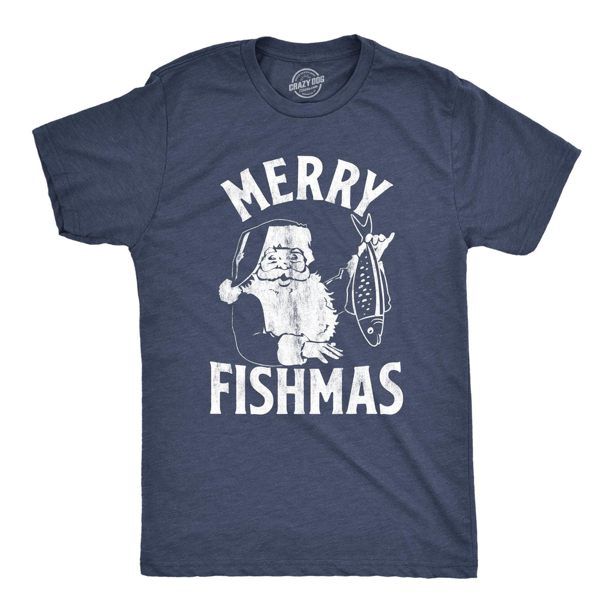 Merry Fishmas Men&#39;s Tshirt - Crazy Dog T-Shirts