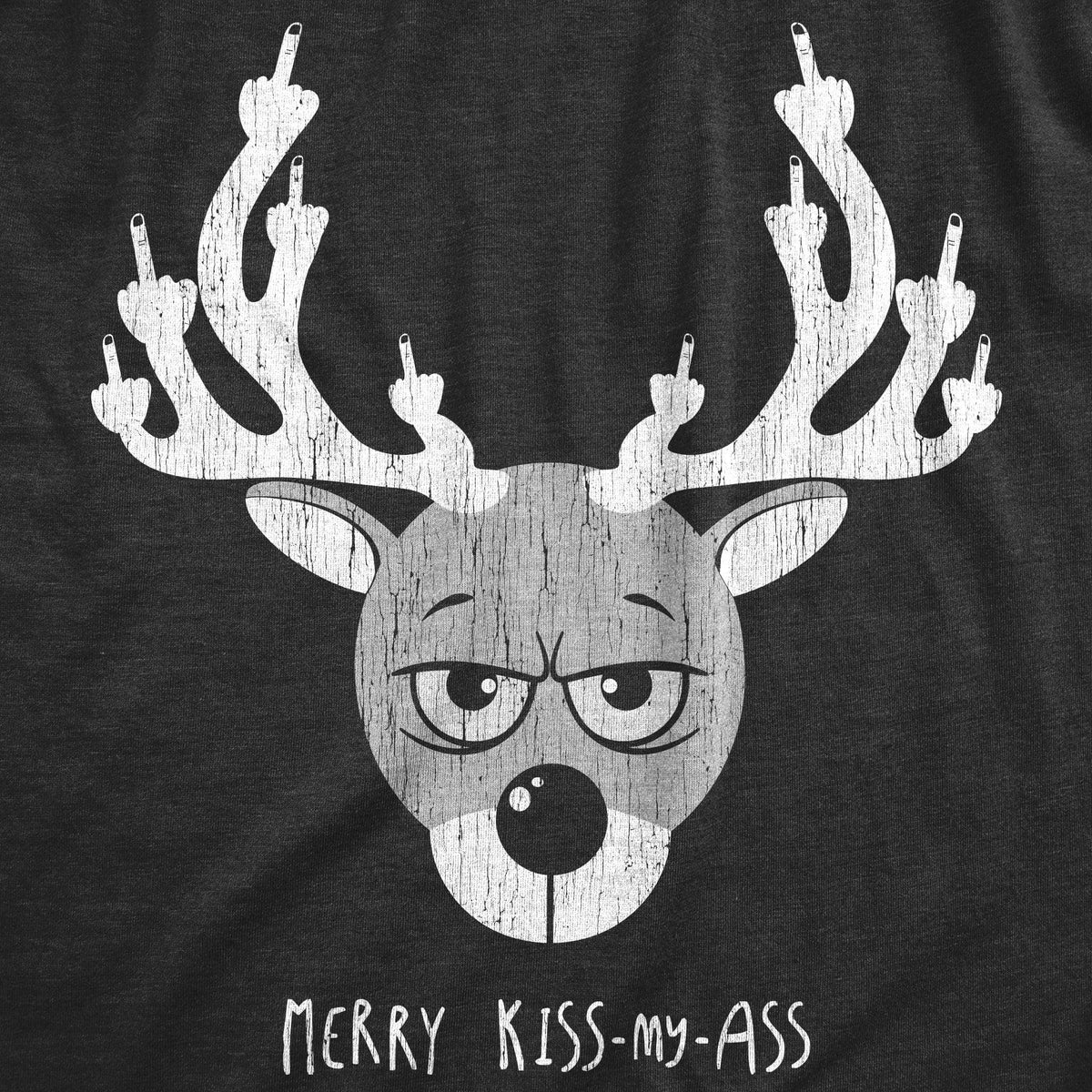 Merry Kiss My Ass Men&#39;s Tshirt  -  Crazy Dog T-Shirts