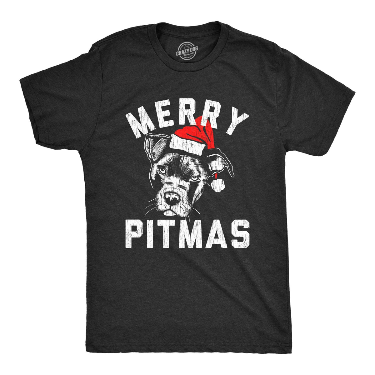 Merry Pitmas Men&#39;s Tshirt - Crazy Dog T-Shirts