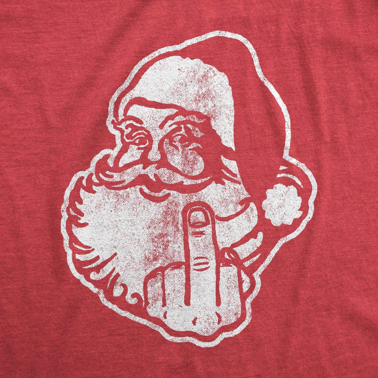 Middle Finger Santa Men's Tshirt - Crazy Dog T-Shirts