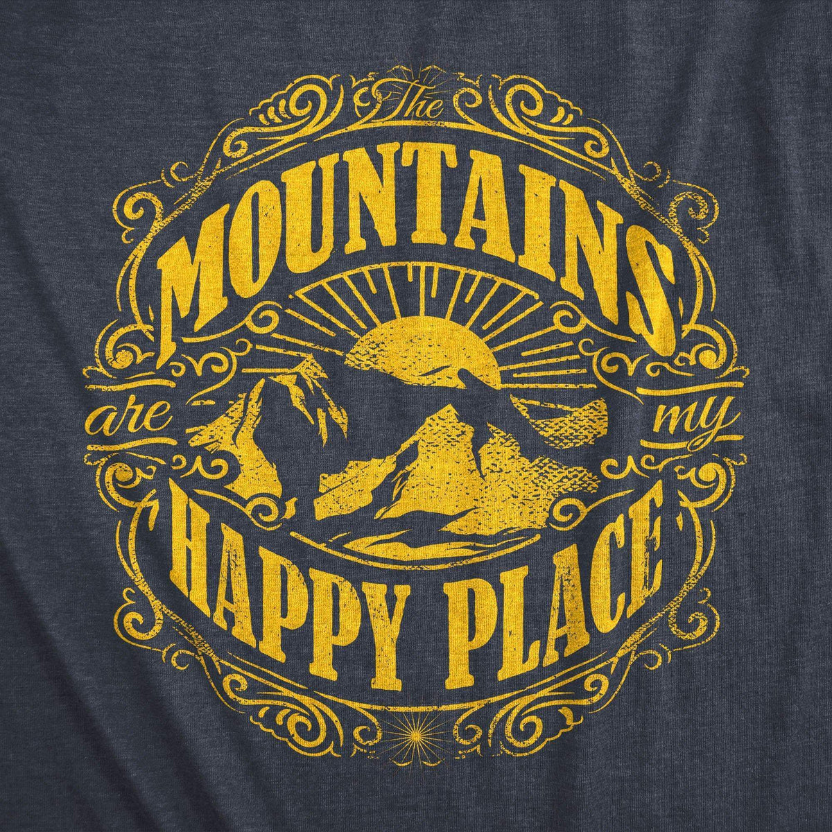 Mountains Are My Happy Place Men&#39;s Tshirt  -  Crazy Dog T-Shirts