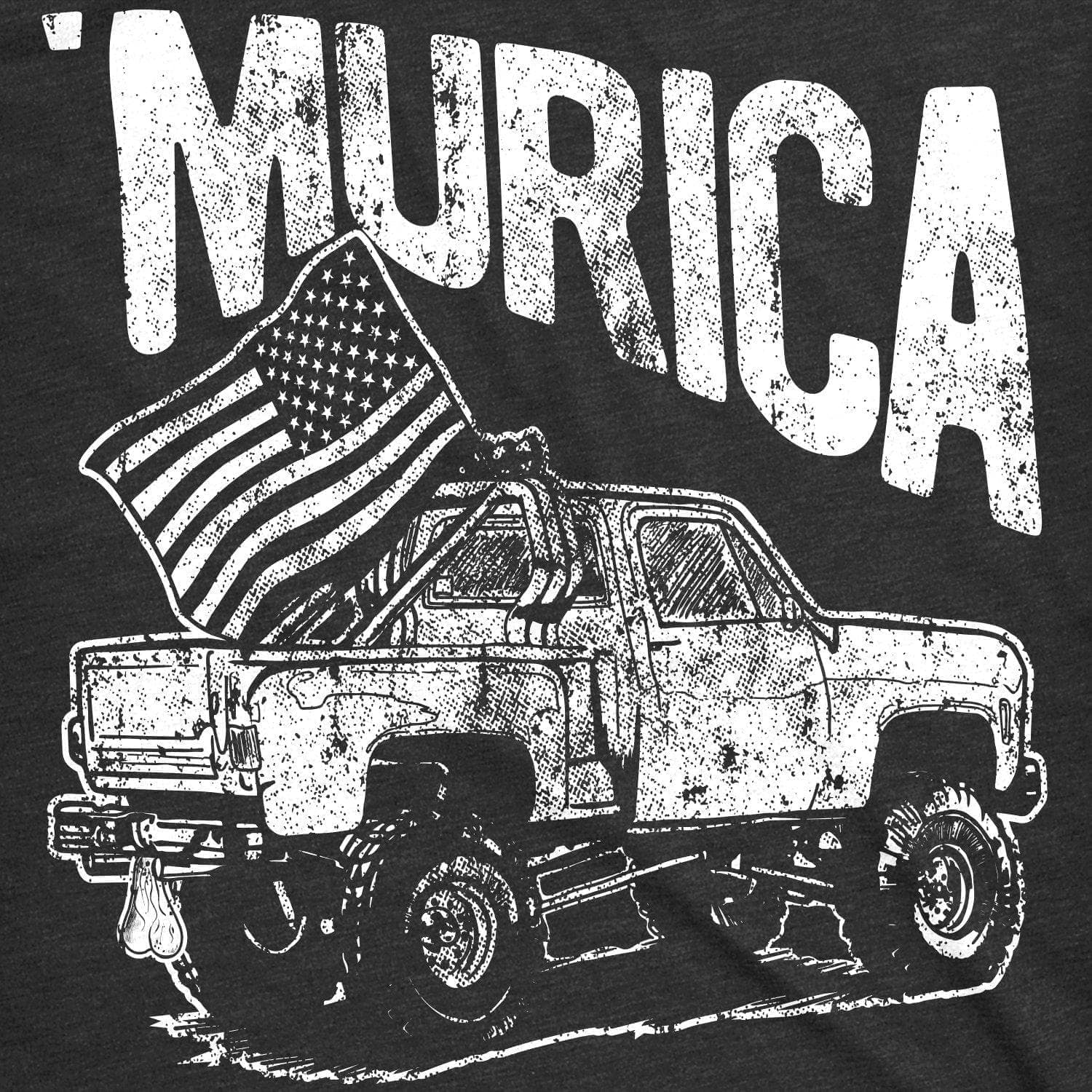 Murica Truck Men's Tshirt - Crazy Dog T-Shirts