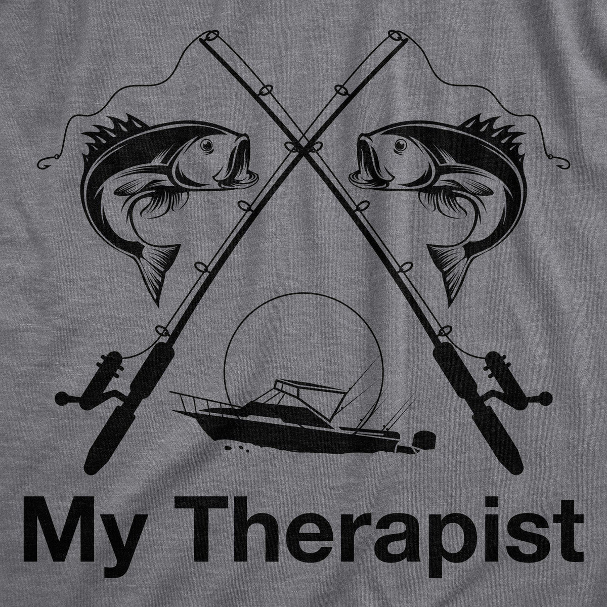My Therapist Fishing Men&#39;s Tshirt - Crazy Dog T-Shirts