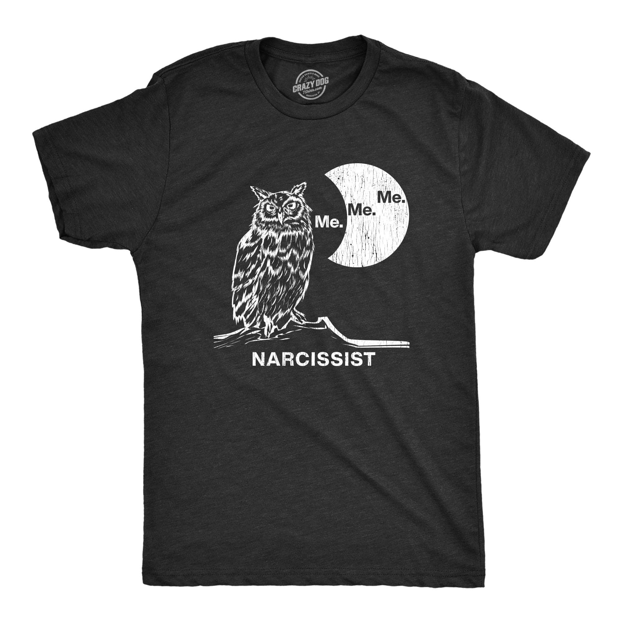 Narcissist Owl Men's Tshirt  -  Crazy Dog T-Shirts