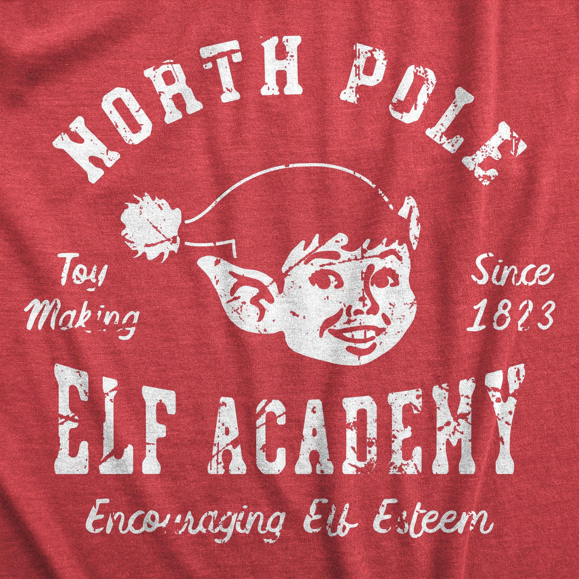 North Pole Elf Academy Men's Tshirt  -  Crazy Dog T-Shirts