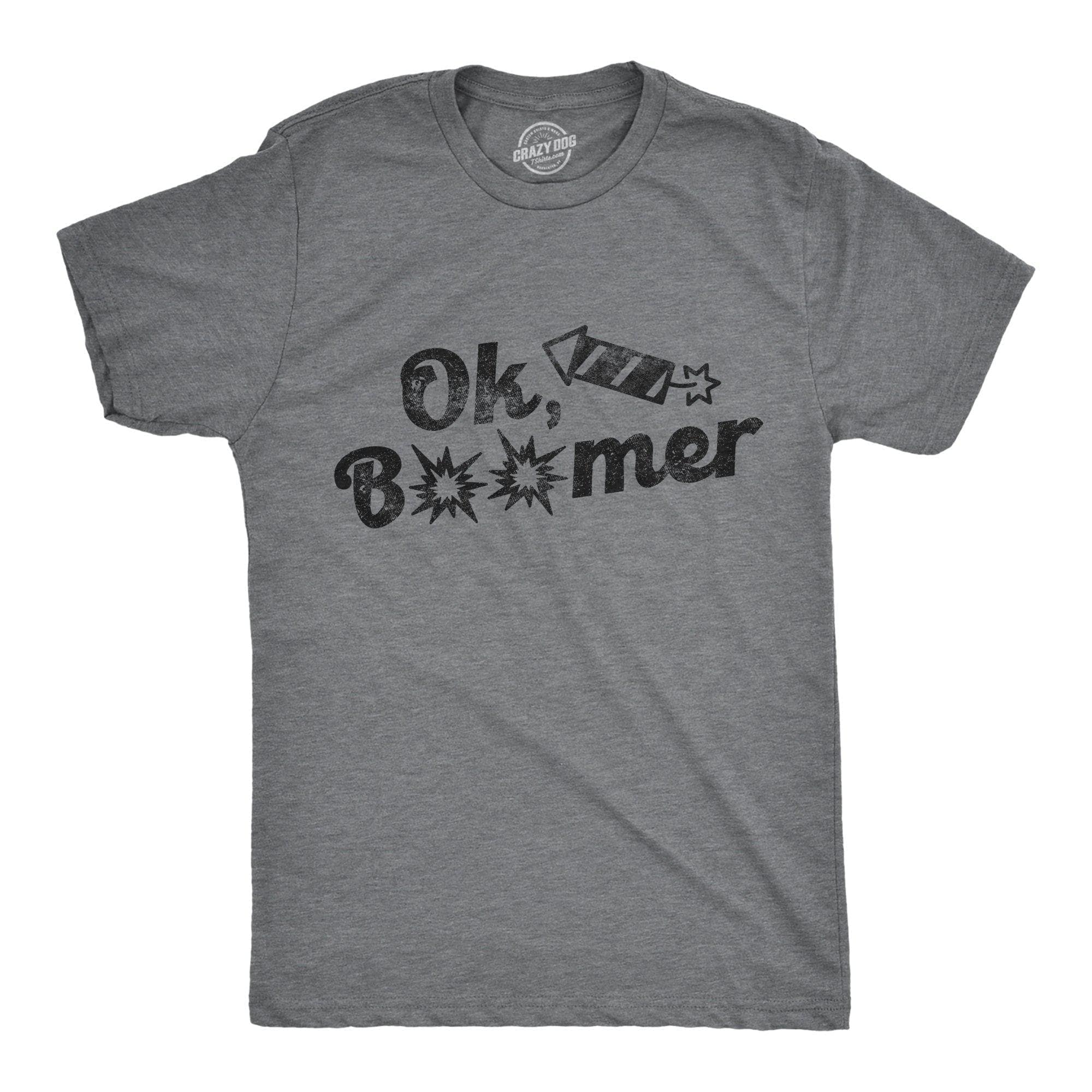 Ok Boomer Fireworks Men's Tshirt - Crazy Dog T-Shirts