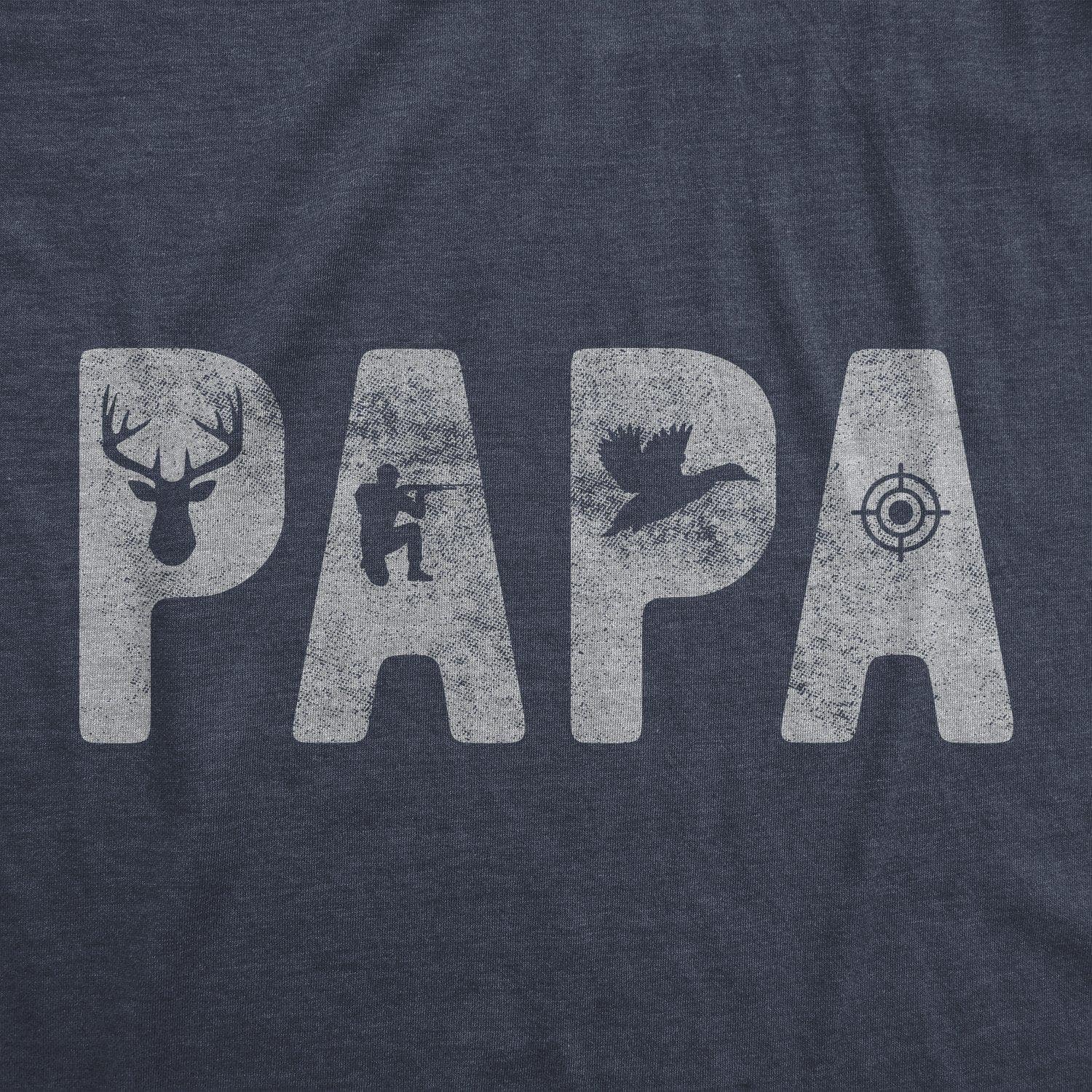 Papa Hunting Men's Tshirt - Crazy Dog T-Shirts