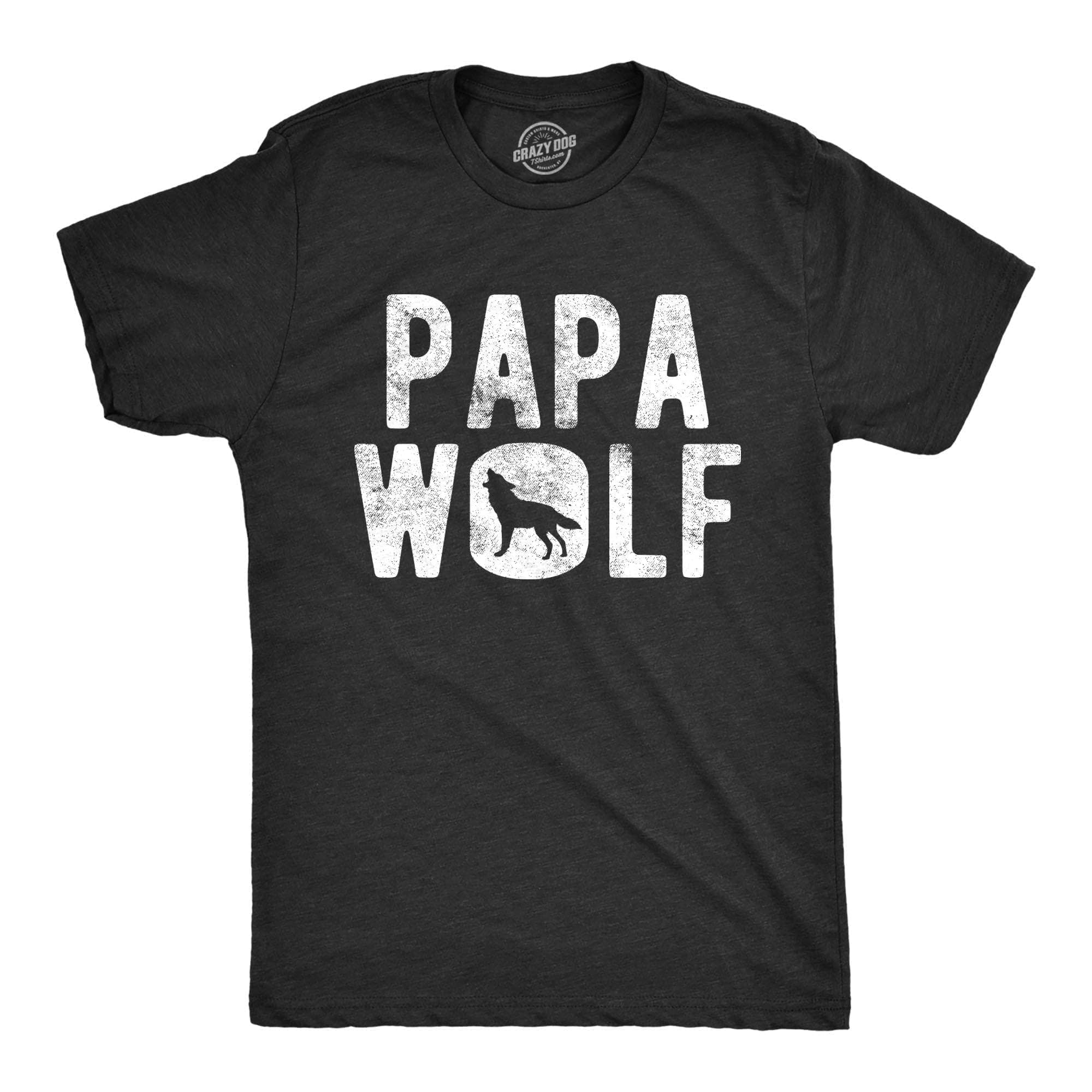 Papa Wolf Men's Tshirt - Crazy Dog T-Shirts