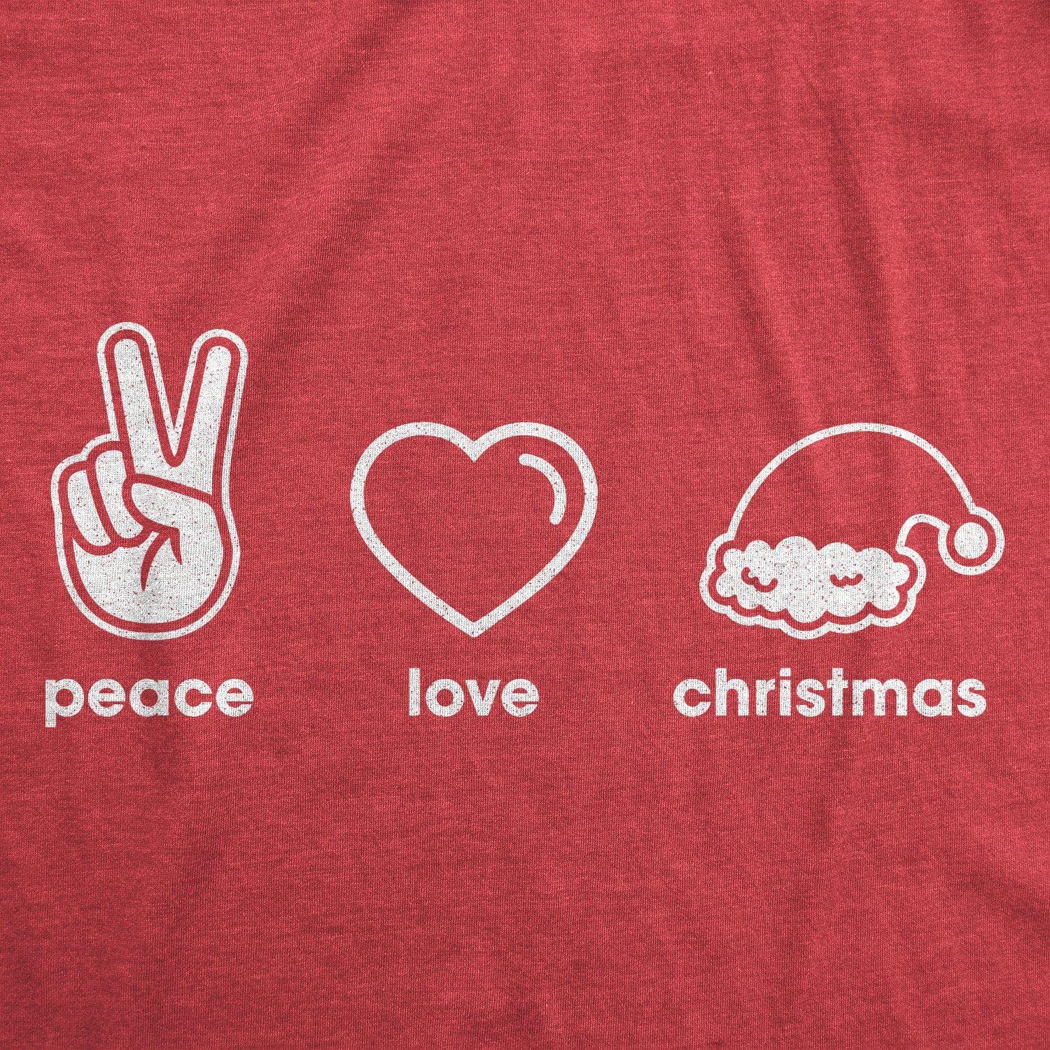 Peace Love Christmas Men's Tshirt - Crazy Dog T-Shirts