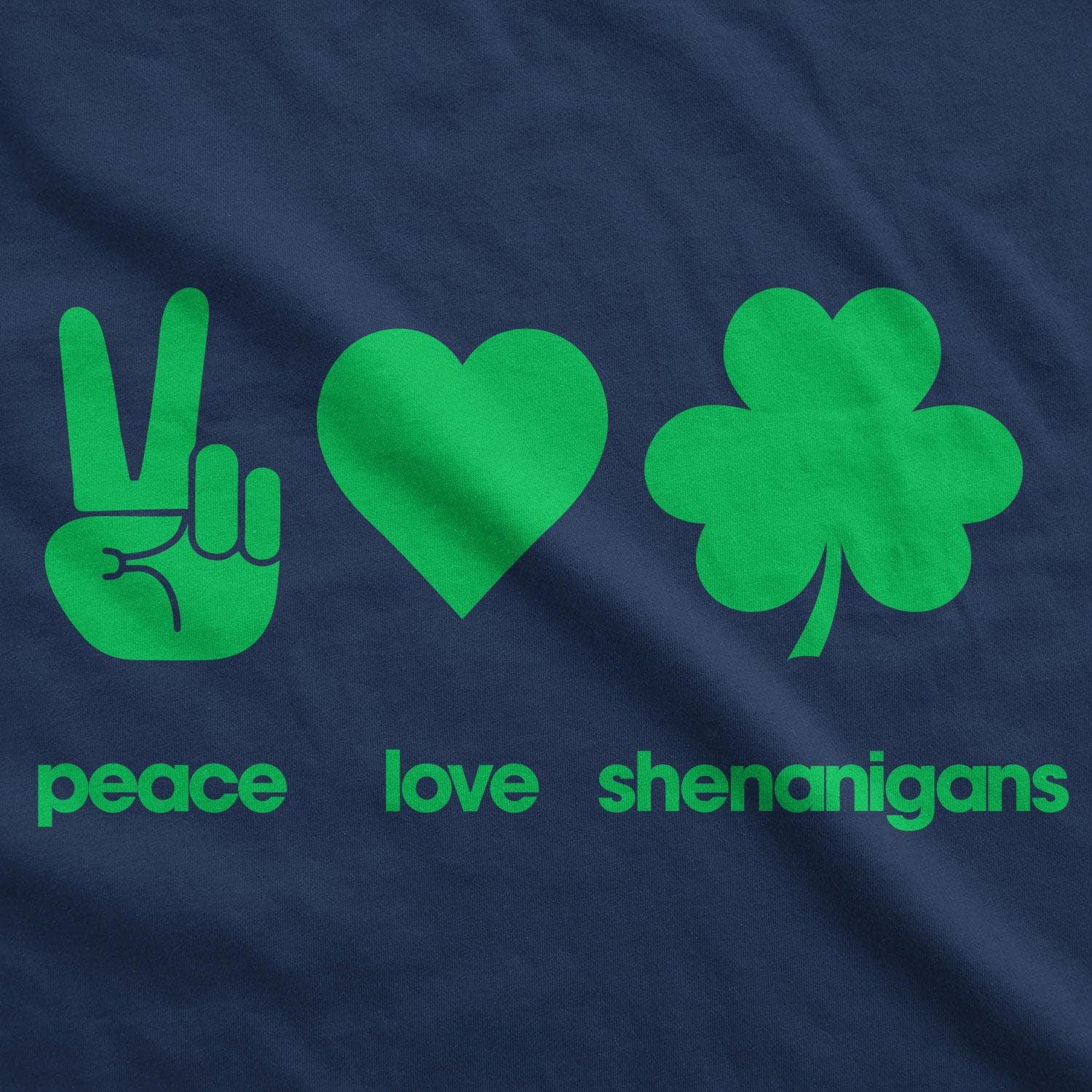 Peace Love Shenanigans Men's Tshirt  -  Crazy Dog T-Shirts