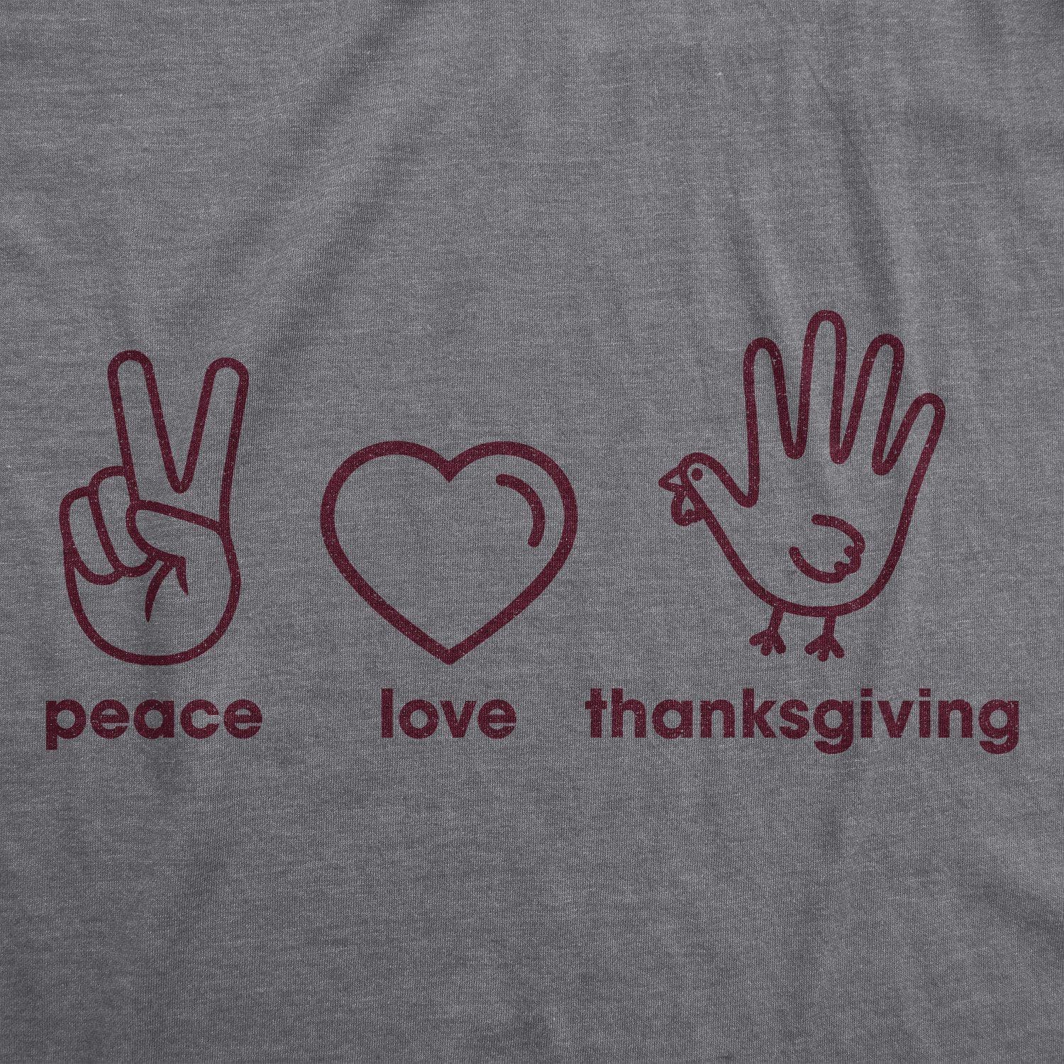 Peace Love Thanksgiving Men's Tshirt - Crazy Dog T-Shirts