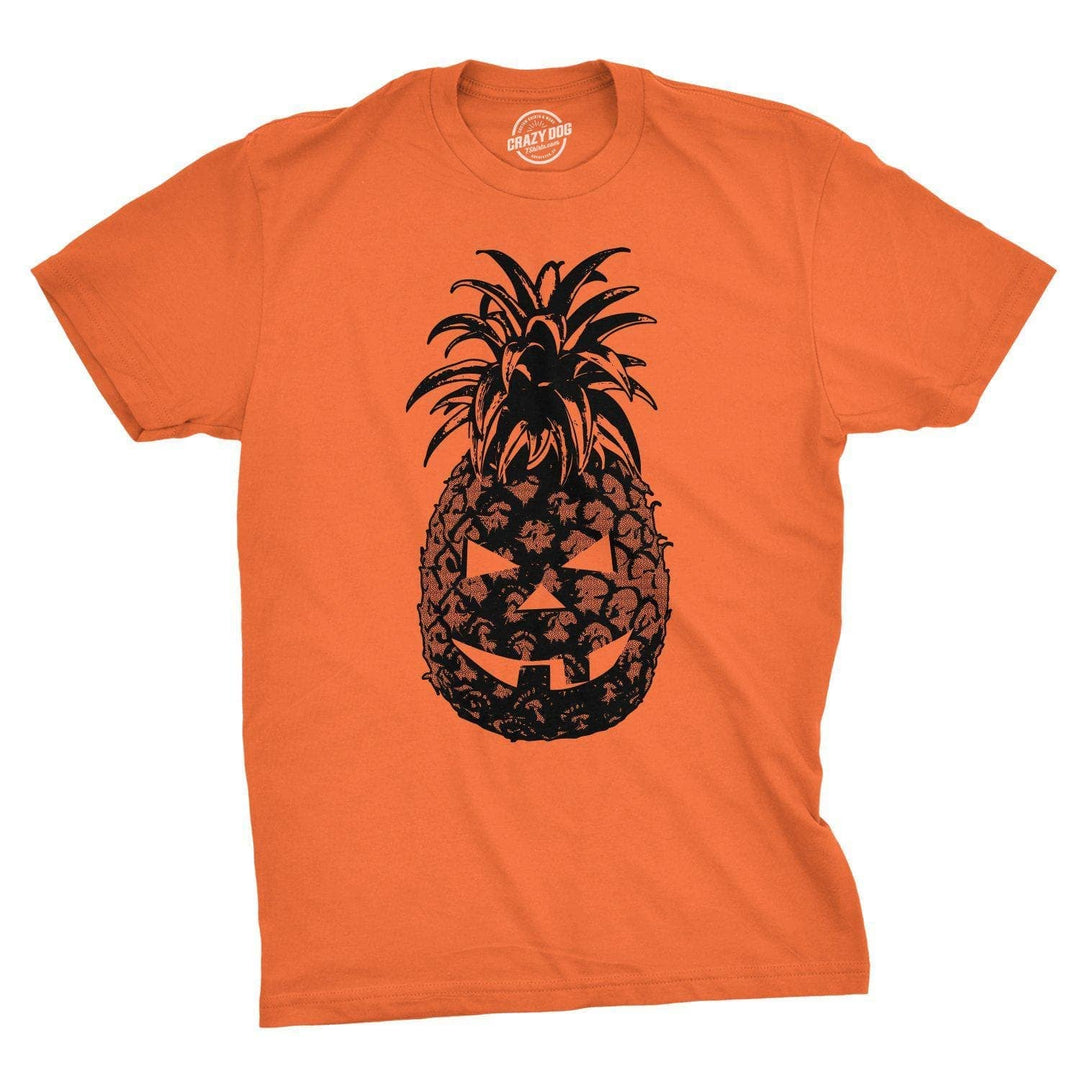 Pineapple Jack-O-Lantern Men's Tshirt - Crazy Dog T-Shirts