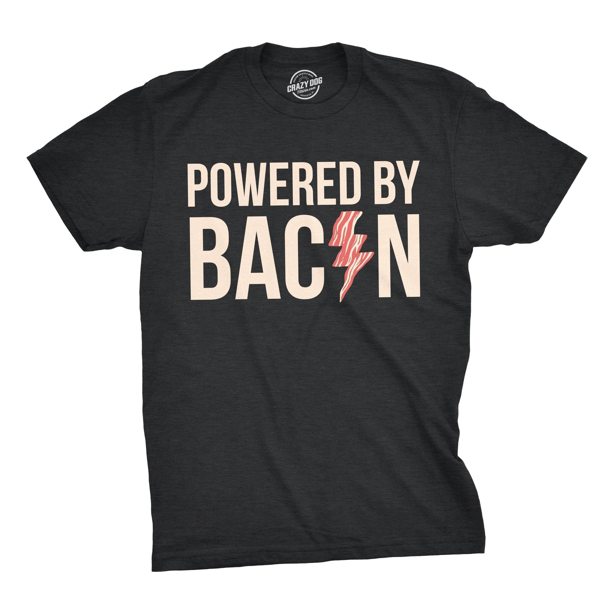 Powered By Bacon Men's Tshirt  -  Crazy Dog T-Shirts