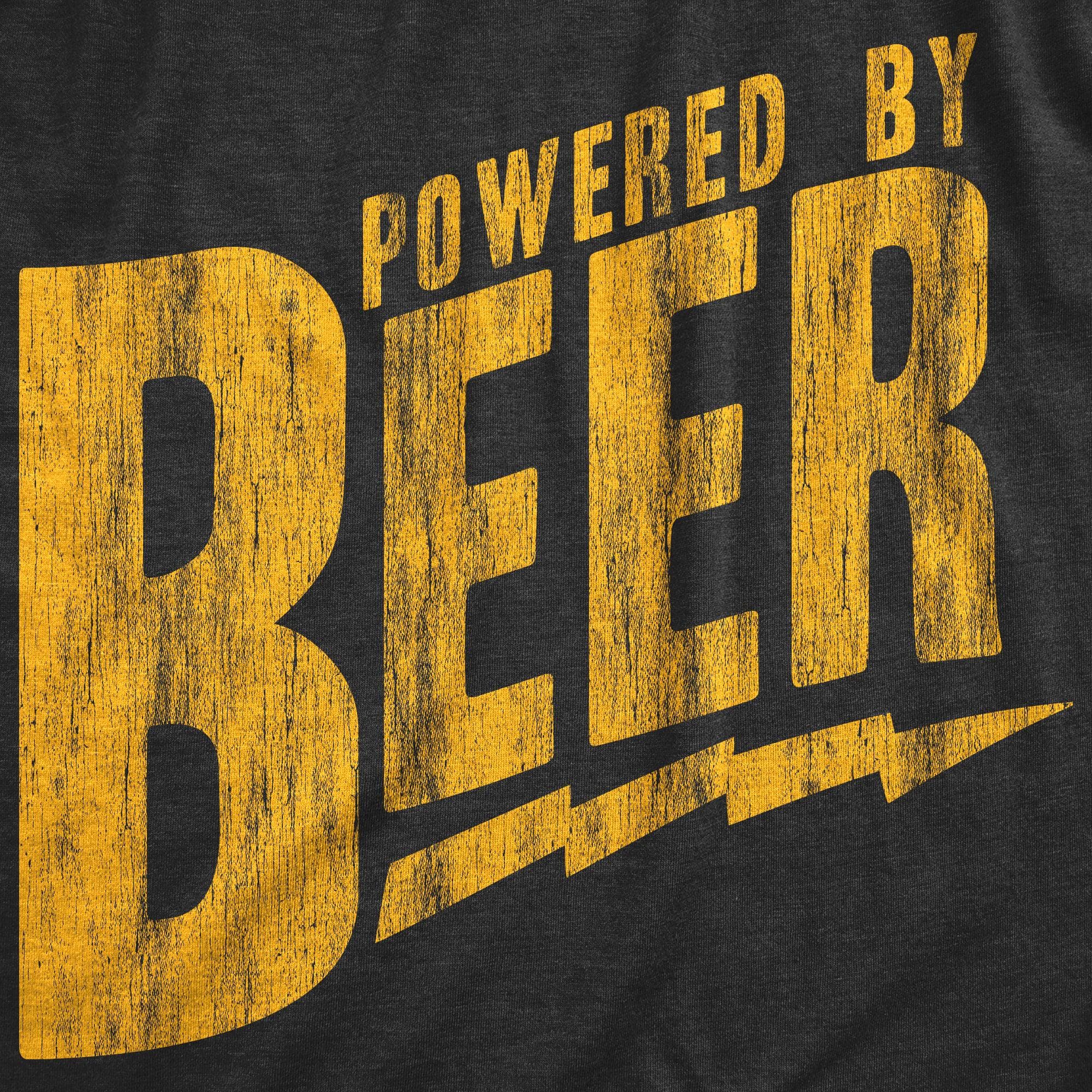 Powered By Beer Men's Tshirt  -  Crazy Dog T-Shirts