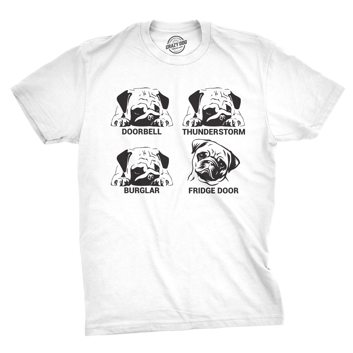 Pug Faces Men's Tshirt  -  Crazy Dog T-Shirts