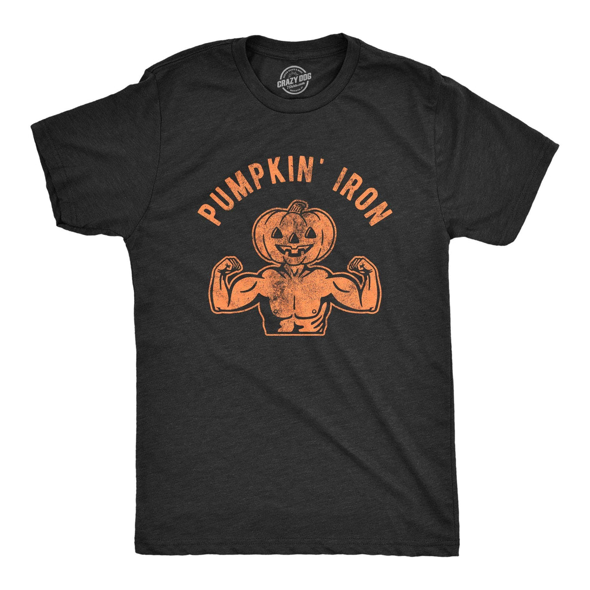 Pumpkin Iron Men&#39;s Tshirt - Crazy Dog T-Shirts