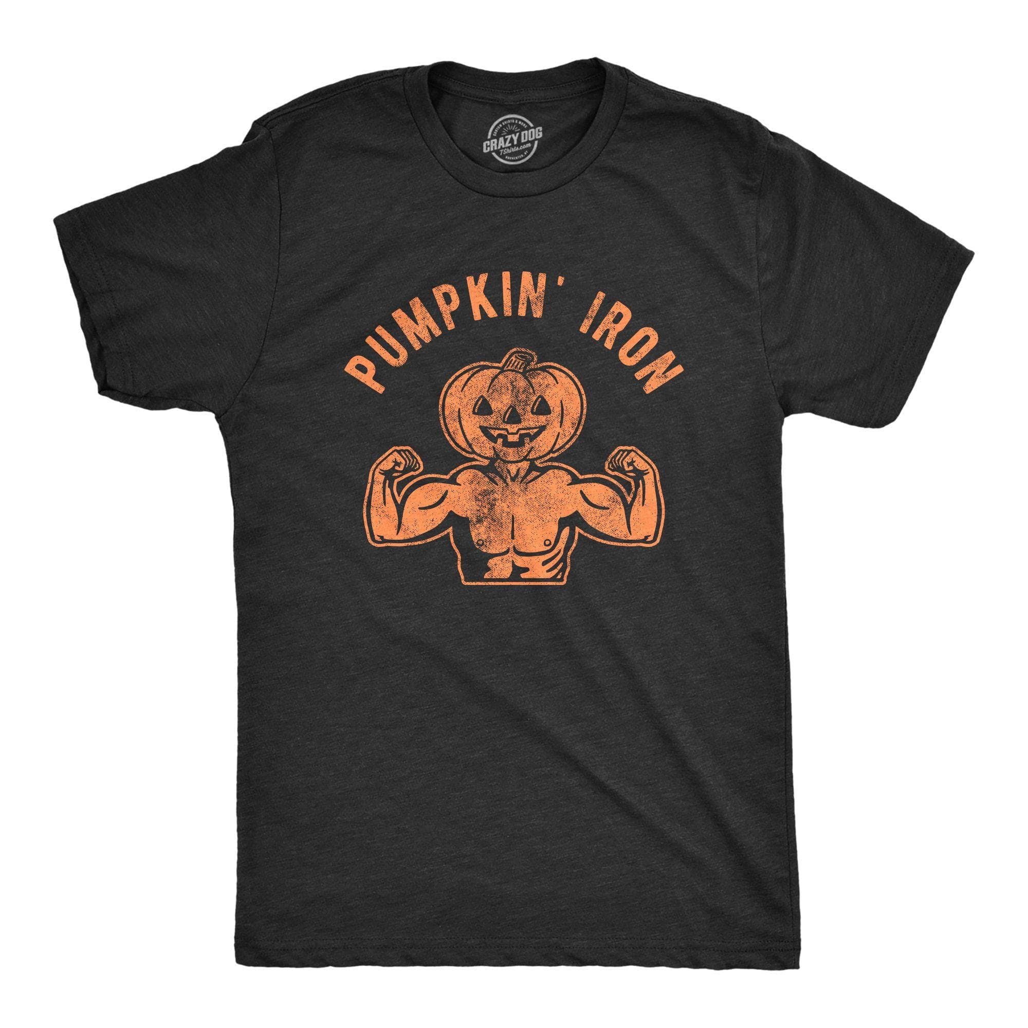 Pumpkin Iron Men's Tshirt - Crazy Dog T-Shirts