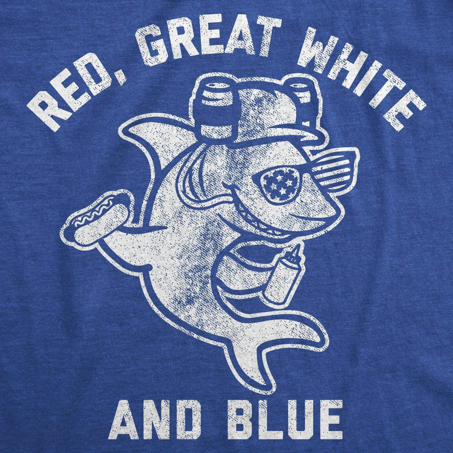 Red, Great White, And Blue Men's Tshirt - Crazy Dog T-Shirts