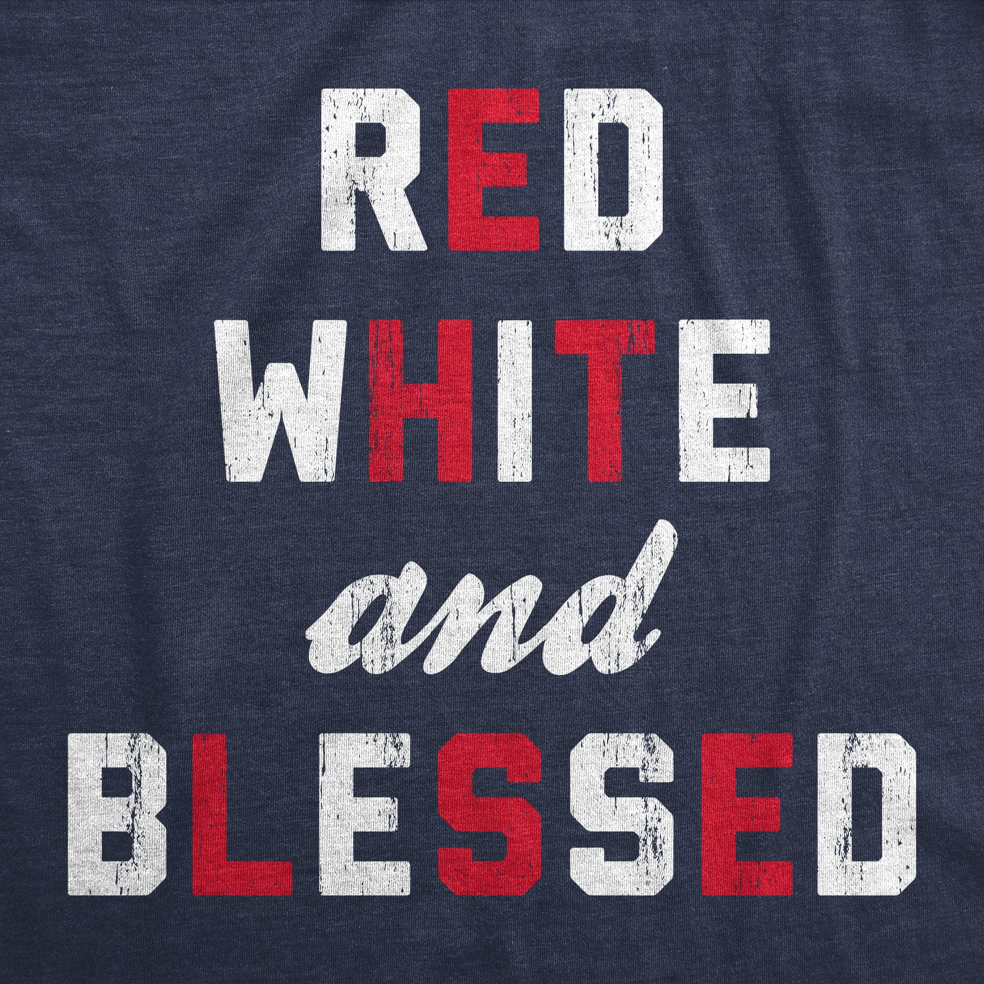Red White And Blessed Men's Tshirt  -  Crazy Dog T-Shirts