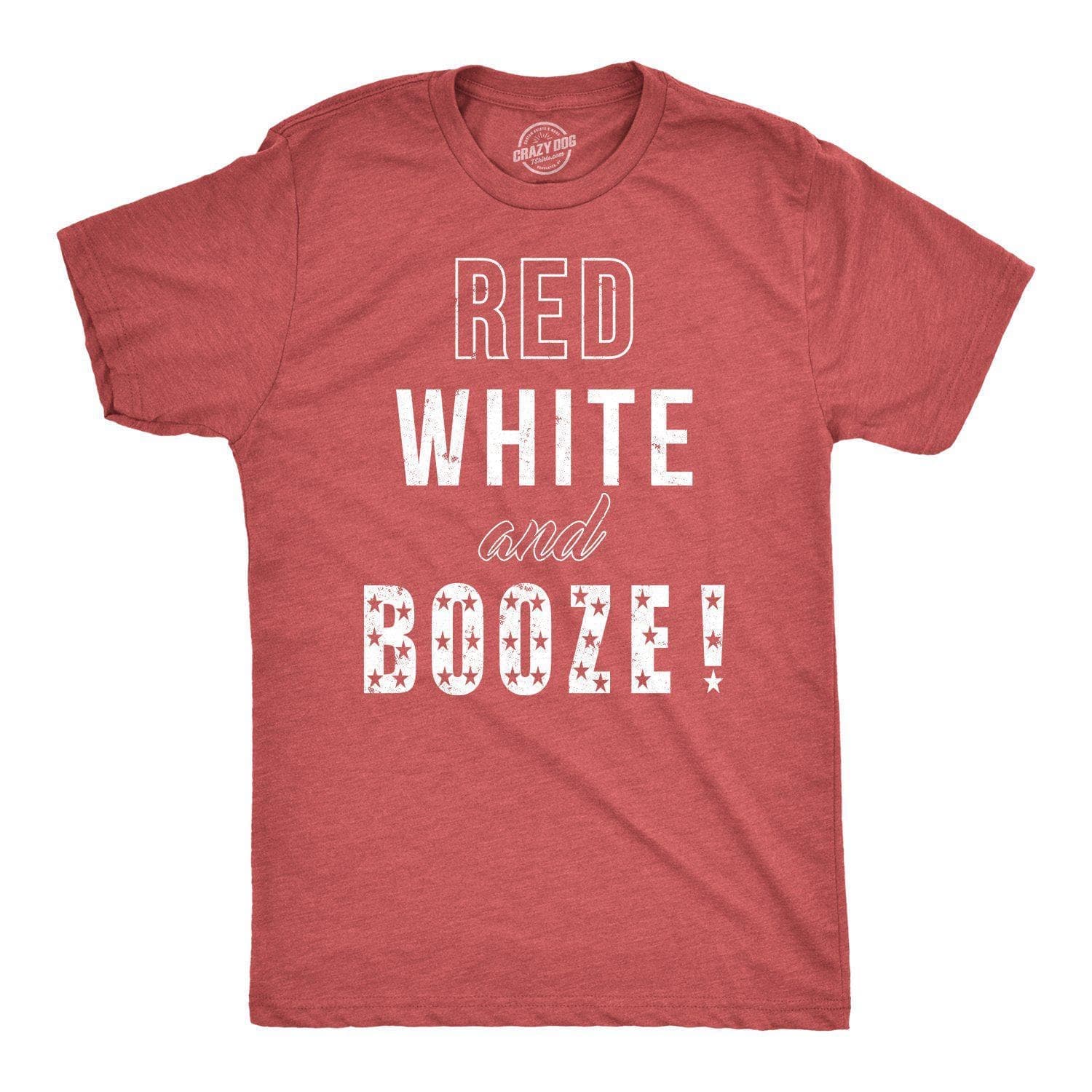Red White and Booze Men's Tshirt - Crazy Dog T-Shirts