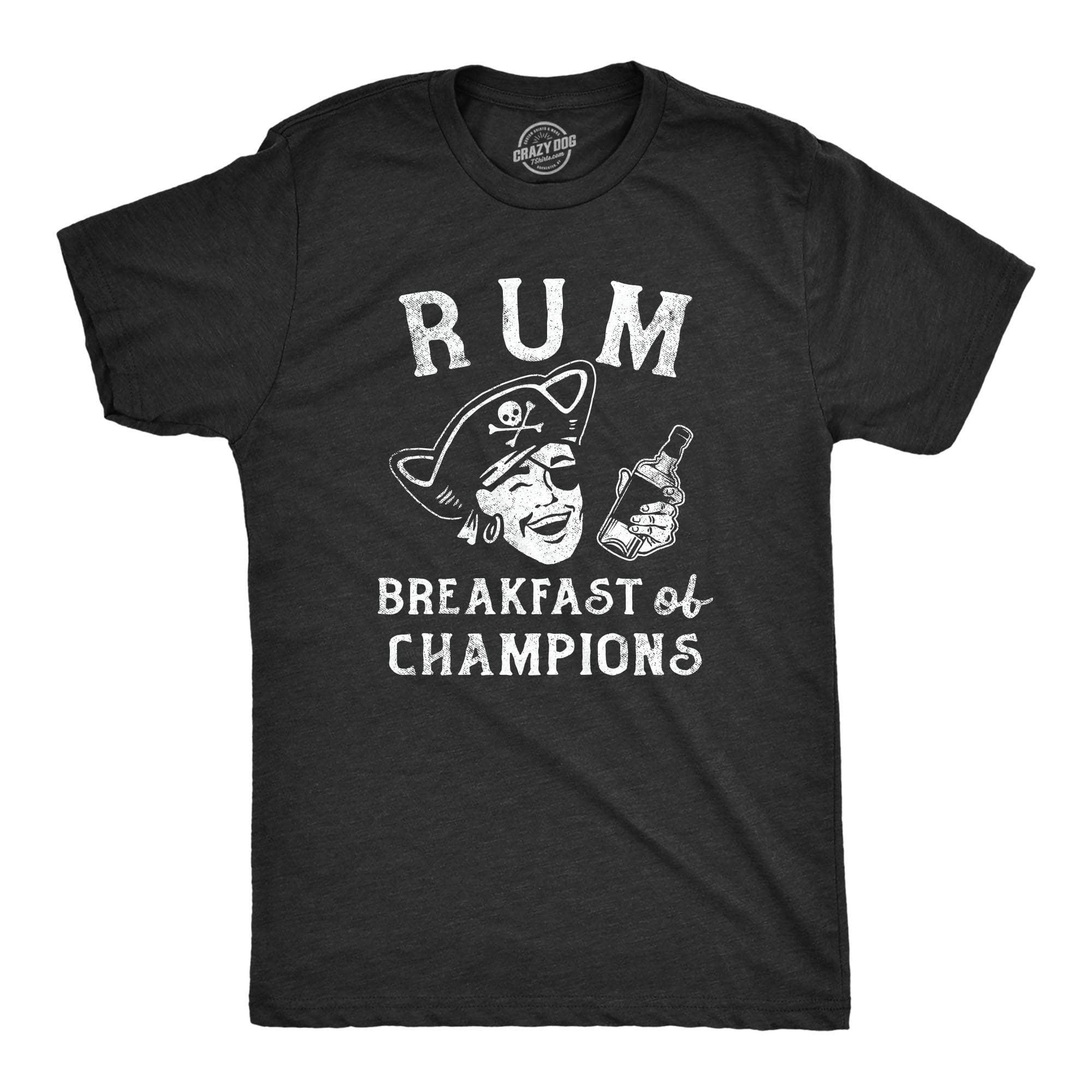 Rum Breakfast Of Champions Men's Tshirt  -  Crazy Dog T-Shirts