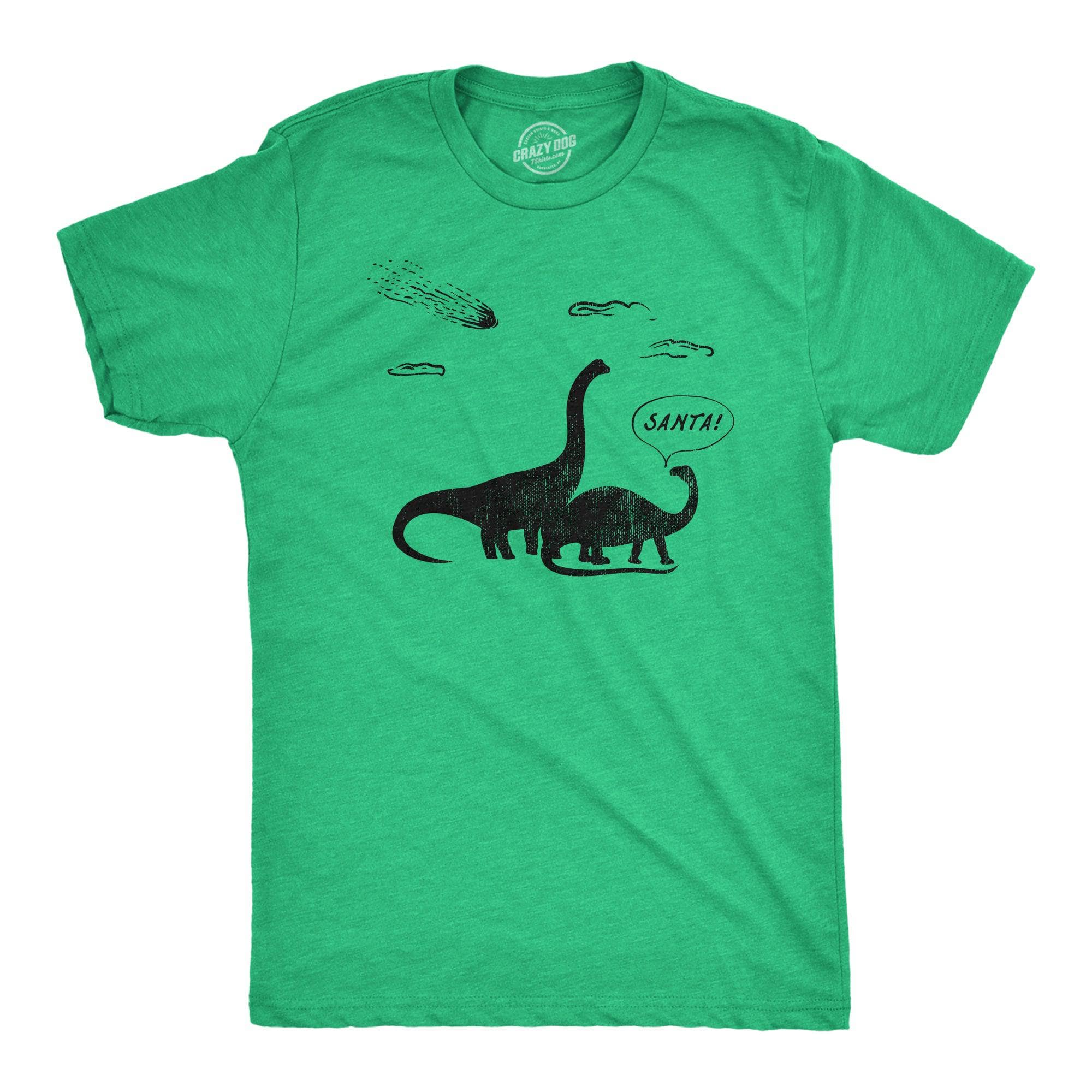 Santa Dinosaurs Men's Tshirt  -  Crazy Dog T-Shirts