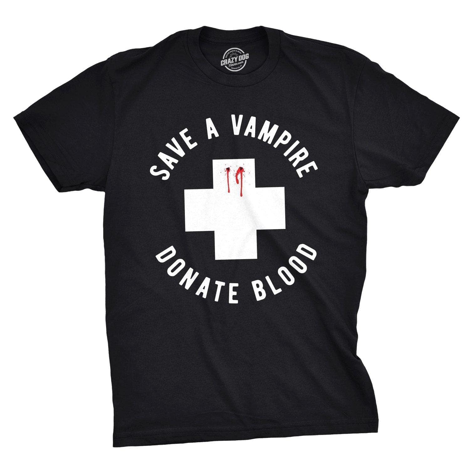 Save A Vampire Donate Blood Men's Tshirt  -  Crazy Dog T-Shirts