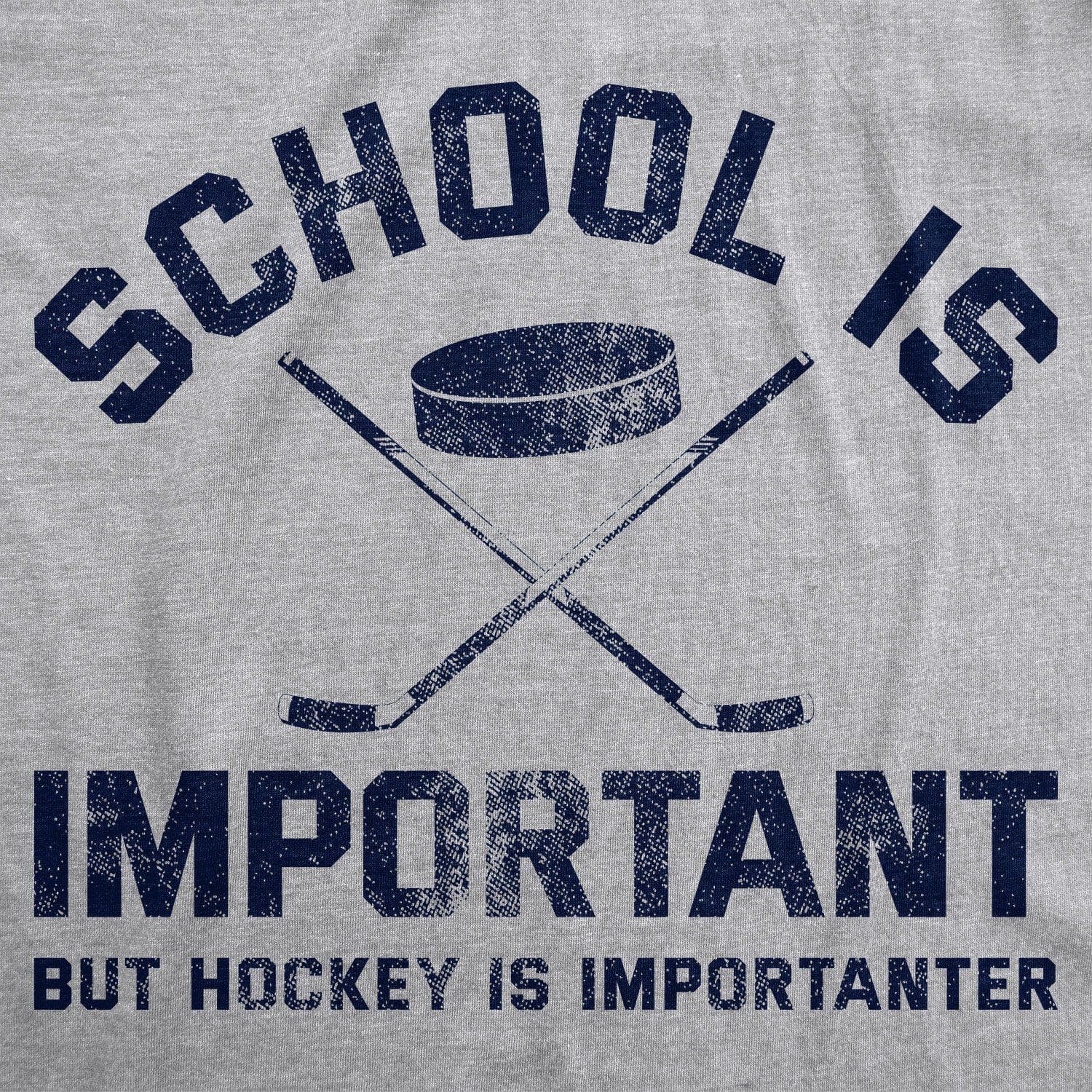 School Is Important But Hockey Is Importanter Men's Tshirt  -  Crazy Dog T-Shirts