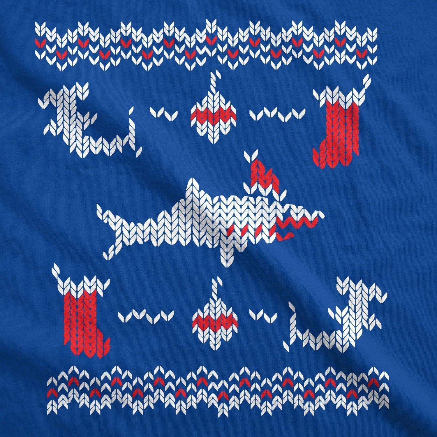 Shark Bite Ugly Christmas Sweater Men's Tshirt - Crazy Dog T-Shirts