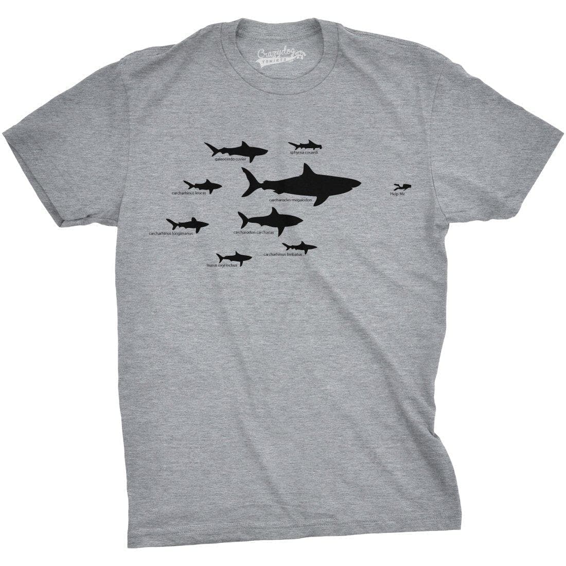 Shark Hierarchy Men&#39;s Tshirt  -  Crazy Dog T-Shirts