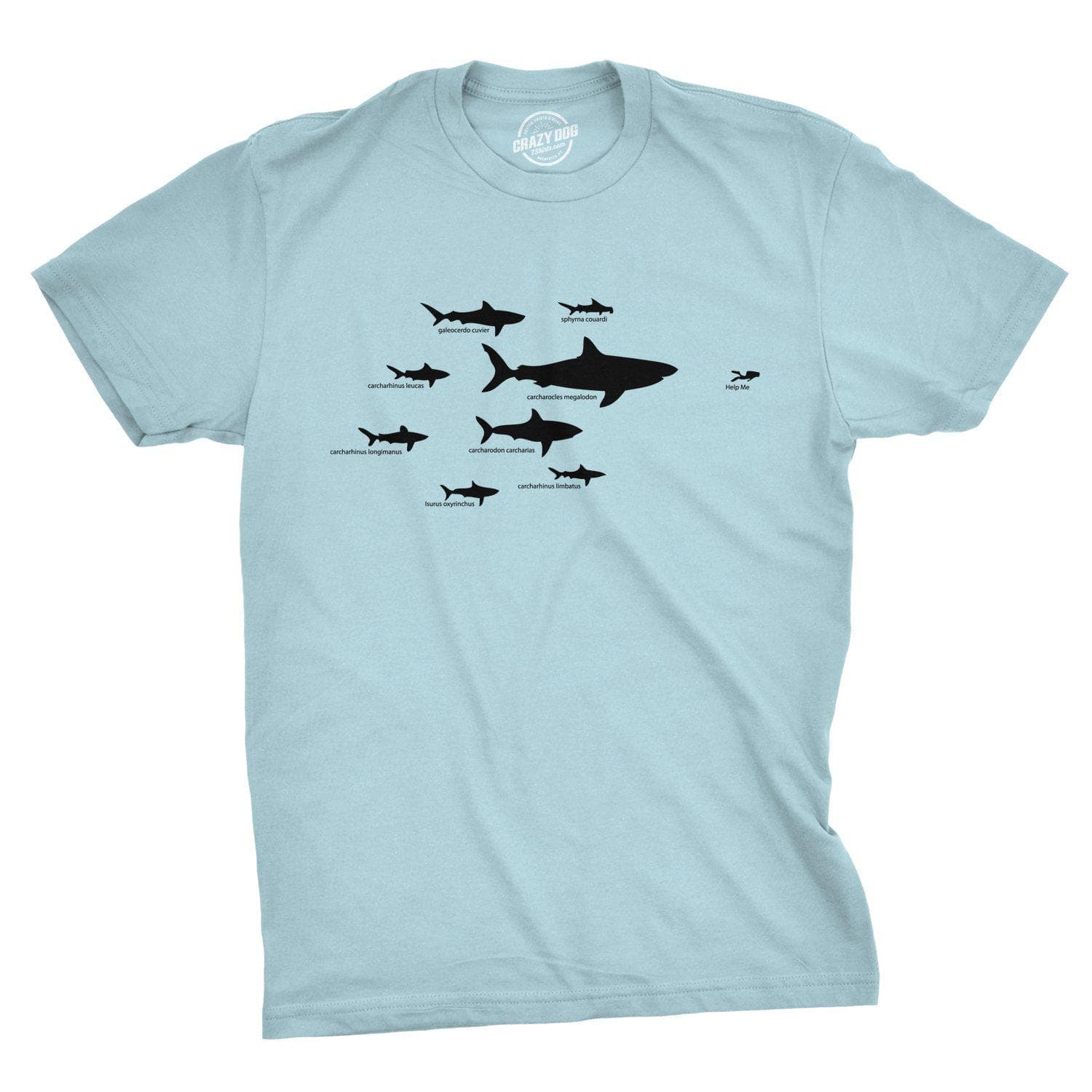 Shark Hierarchy Men's Tshirt  -  Crazy Dog T-Shirts