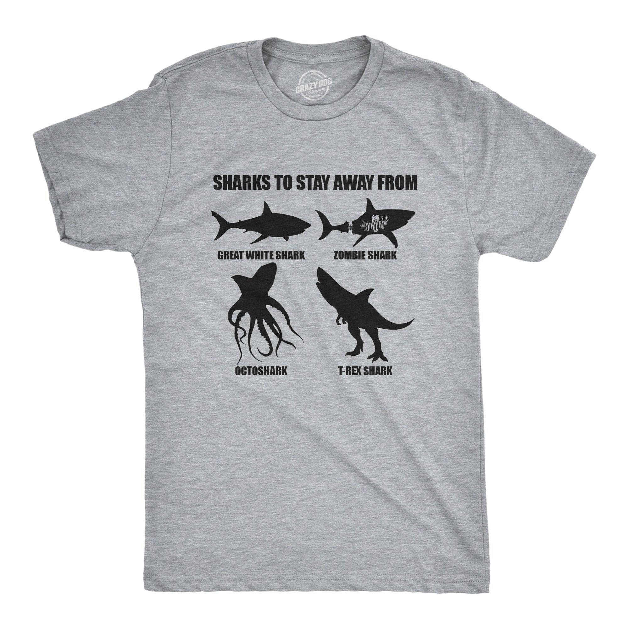 Sharks To Stay Away From Men's Tshirt  -  Crazy Dog T-Shirts