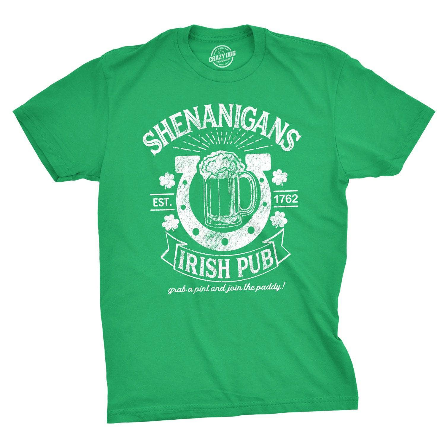 Shenanigans Irish Pub Men's Tshirt  -  Crazy Dog T-Shirts