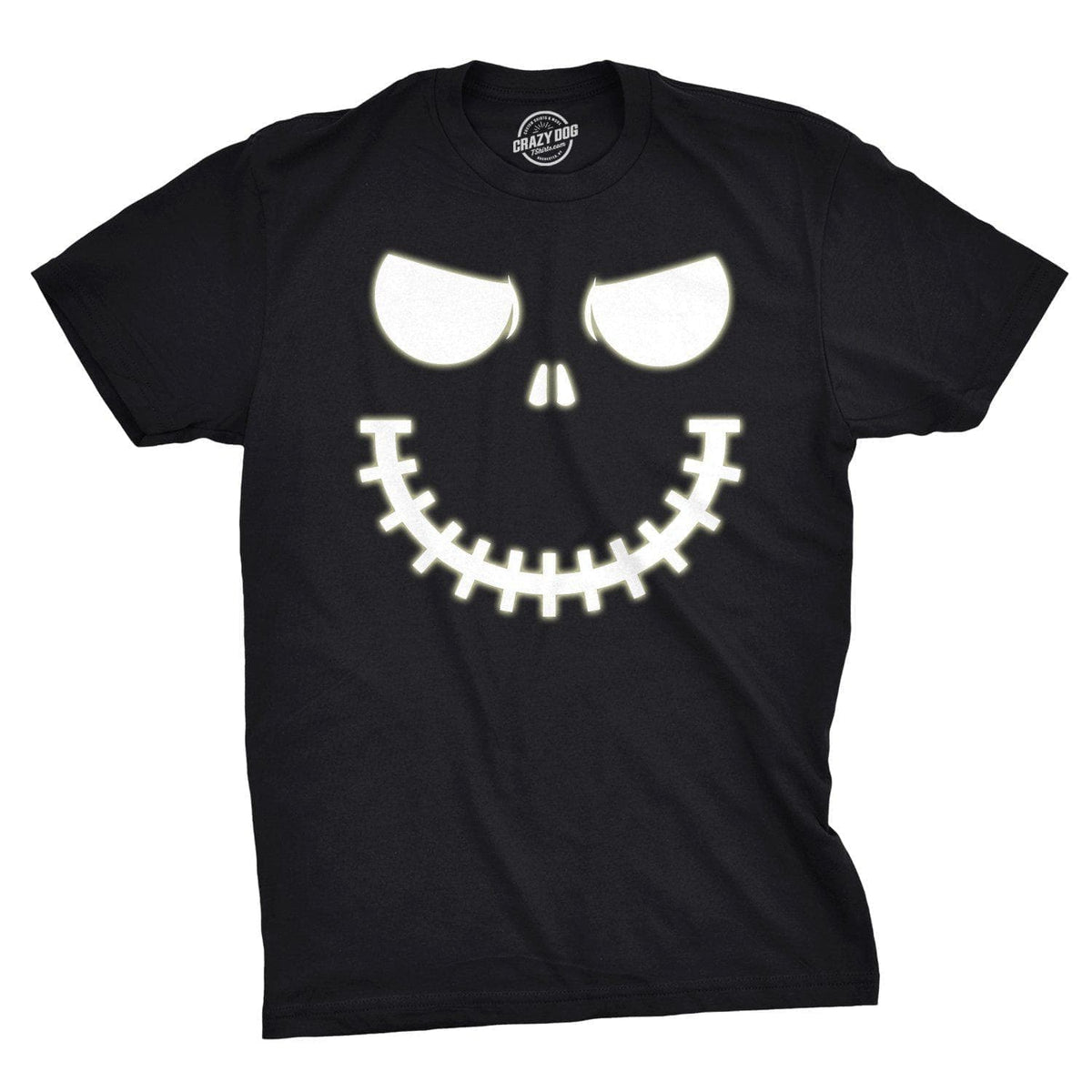 Skeleton Zipper Pumpkin Face Men&#39;s Tshirt - Crazy Dog T-Shirts