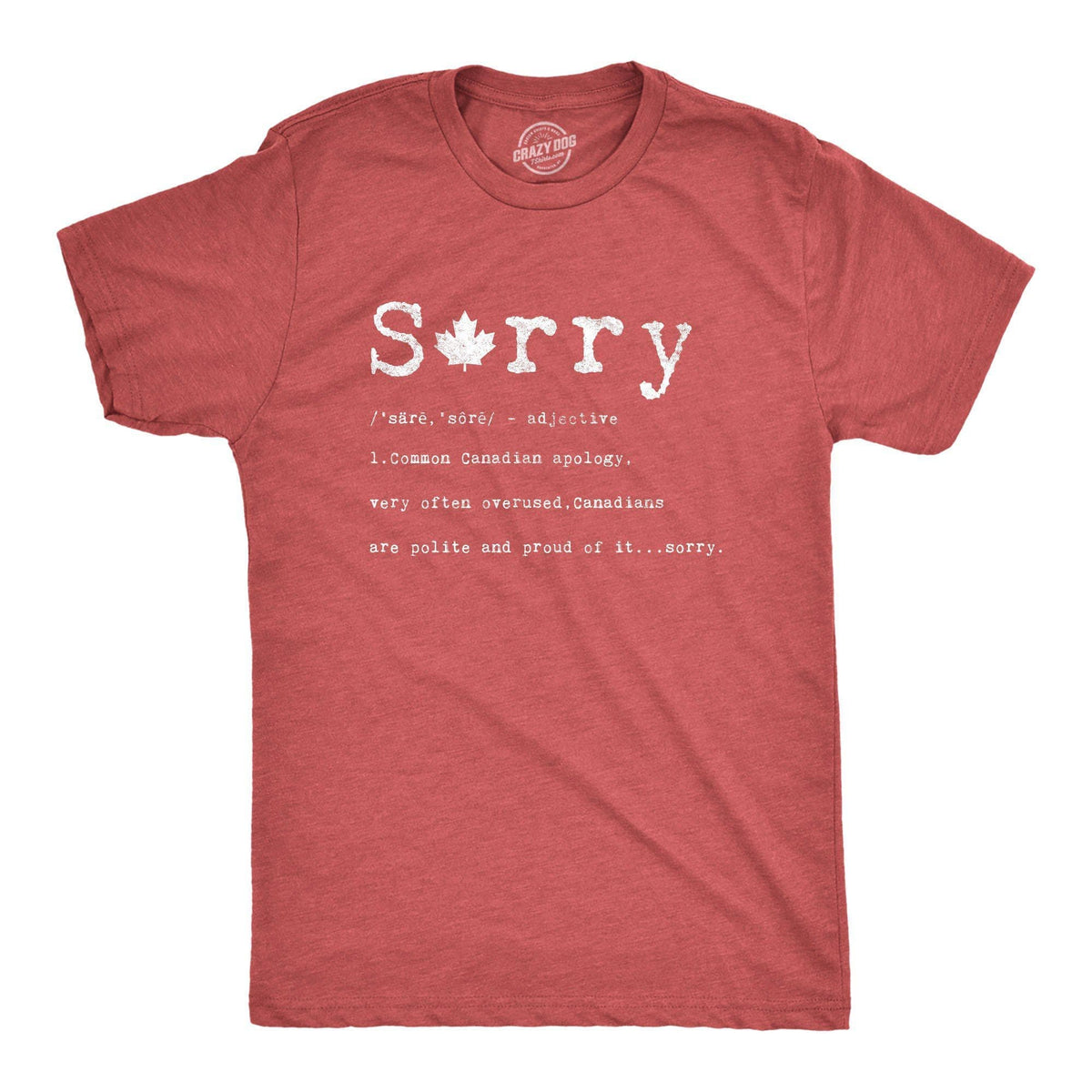 Sorry Definition Men&#39;s Tshirt  -  Crazy Dog T-Shirts