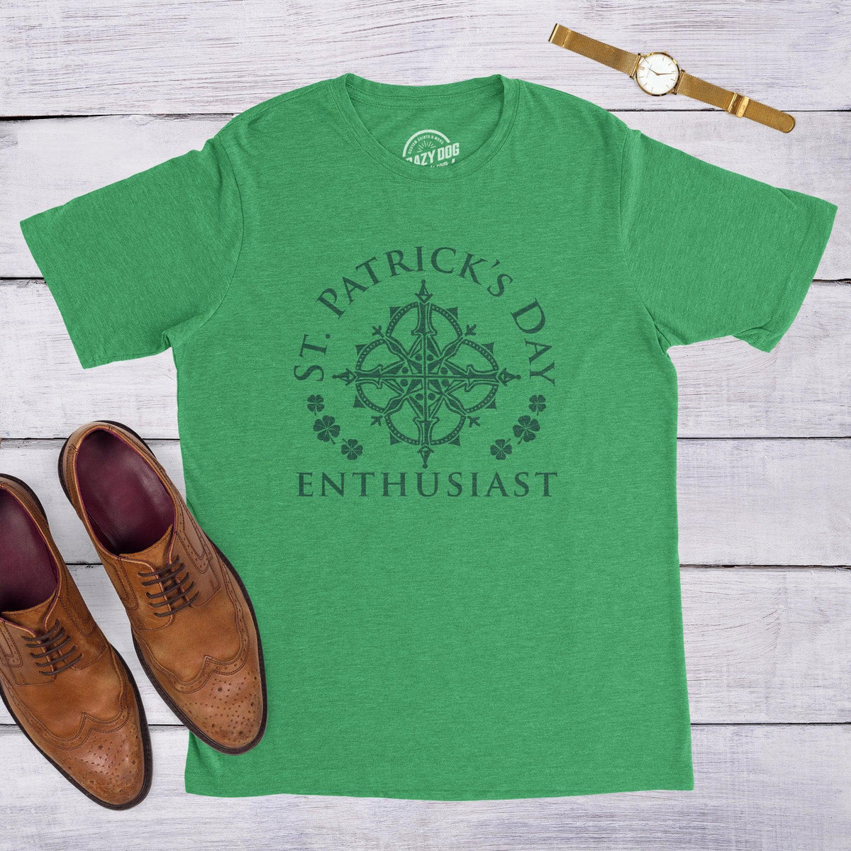 St. Patrick&#39;s Day Enthusiast Men&#39;s Tshirt  -  Crazy Dog T-Shirts