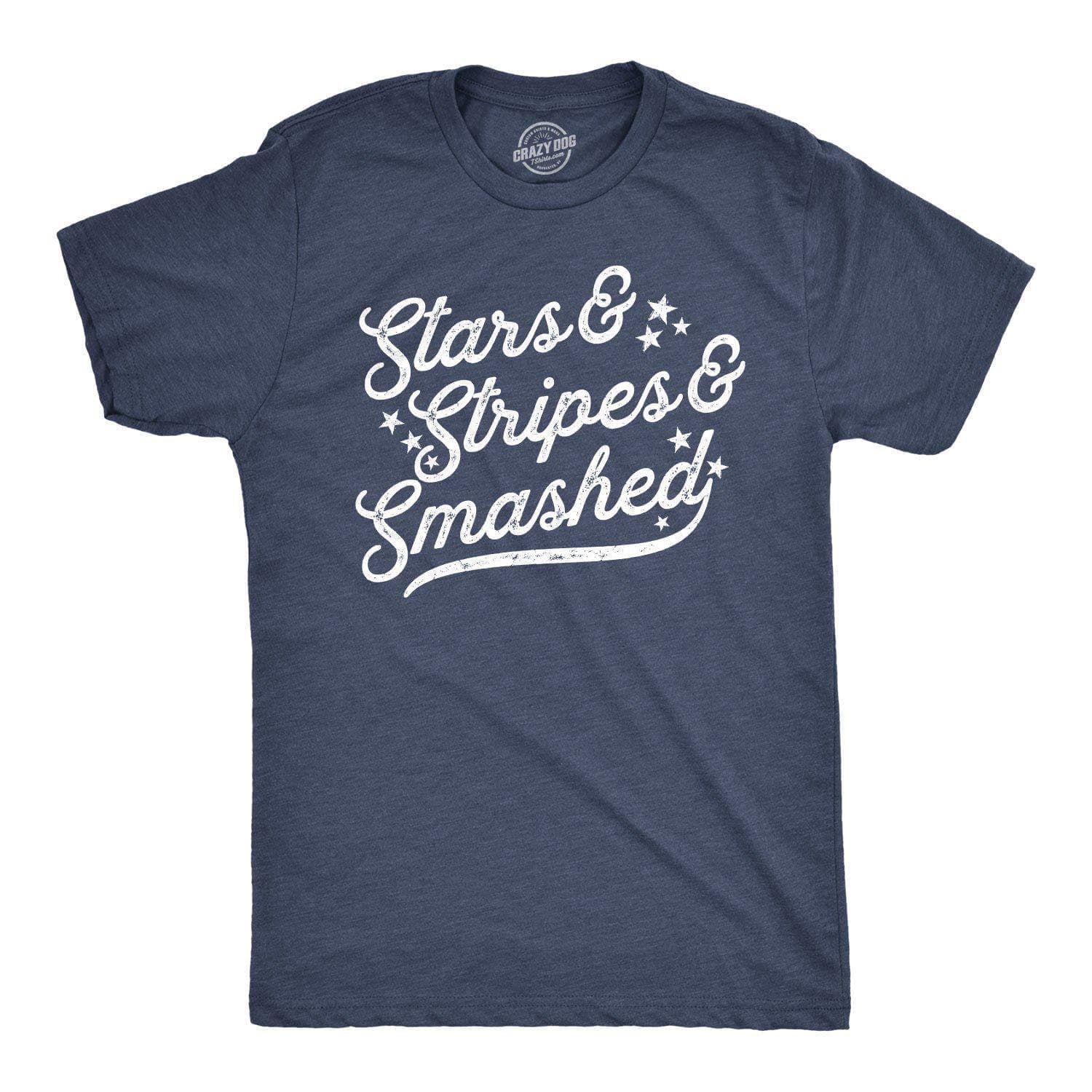 Stars, Stripes And Smashed Men's Tshirt - Crazy Dog T-Shirts