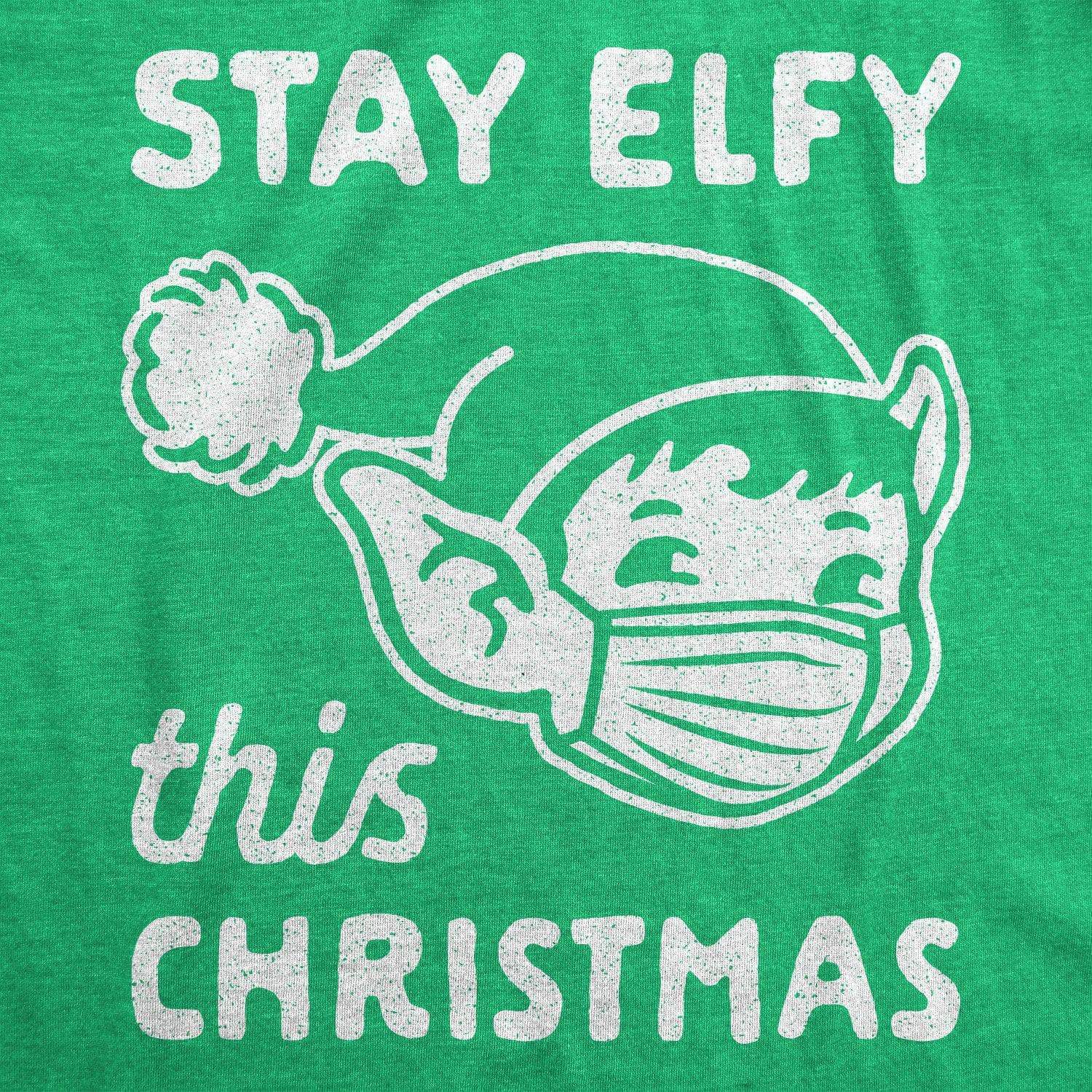 Stay Elfy This Christmas Men's Tshirt - Crazy Dog T-Shirts